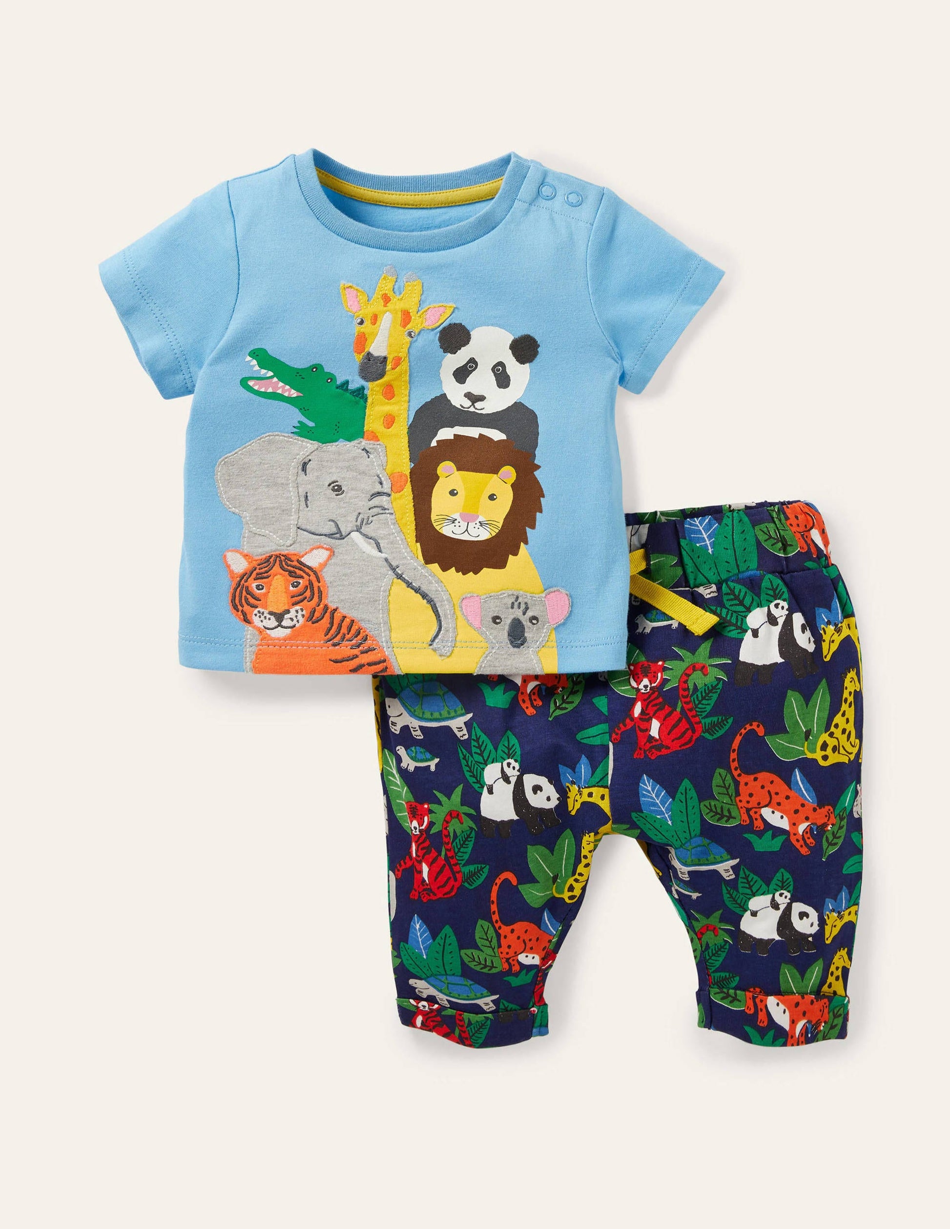 Fröhliches Jersey-Spielset-Segelblau, Dschungel-1