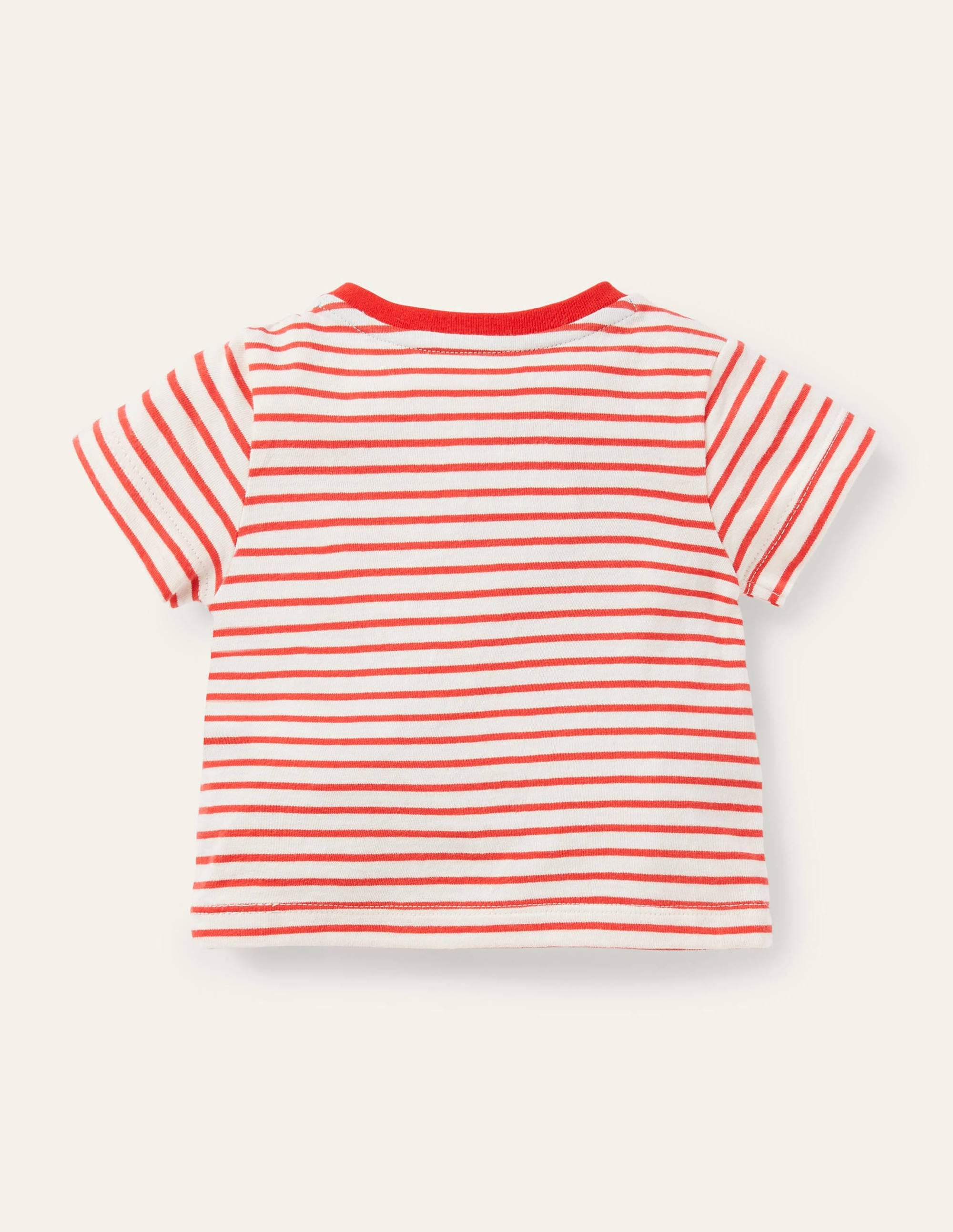 T-shirt rayé motif animaux curieux-Motif sous-marin ivoire/rouge - Image 2