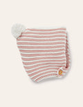 Strickhäubchen-Vintage-Rosa/Naturweiß