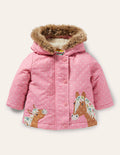 Girls 3-in-1 Jacket-Formica Pink Horses