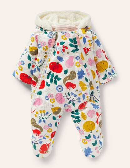 Harvest Cosy Pram Suit-Ivory Forest Friends