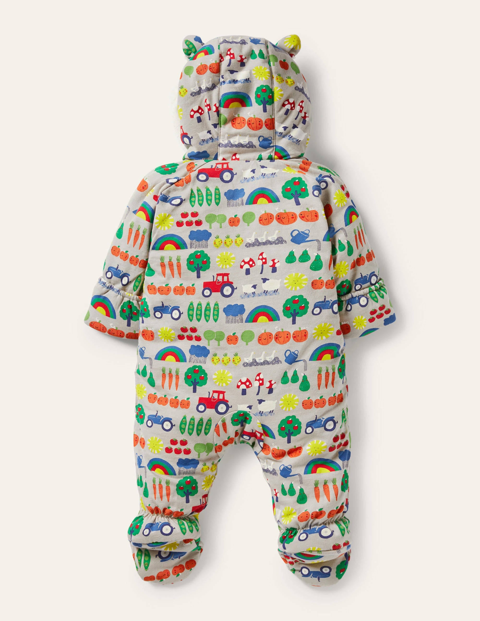 Gemütlicher Kinderwagenanzug mit Bauernhofmotiv-Schiefergrau, Bauernhof/Regenbogen - Image 2