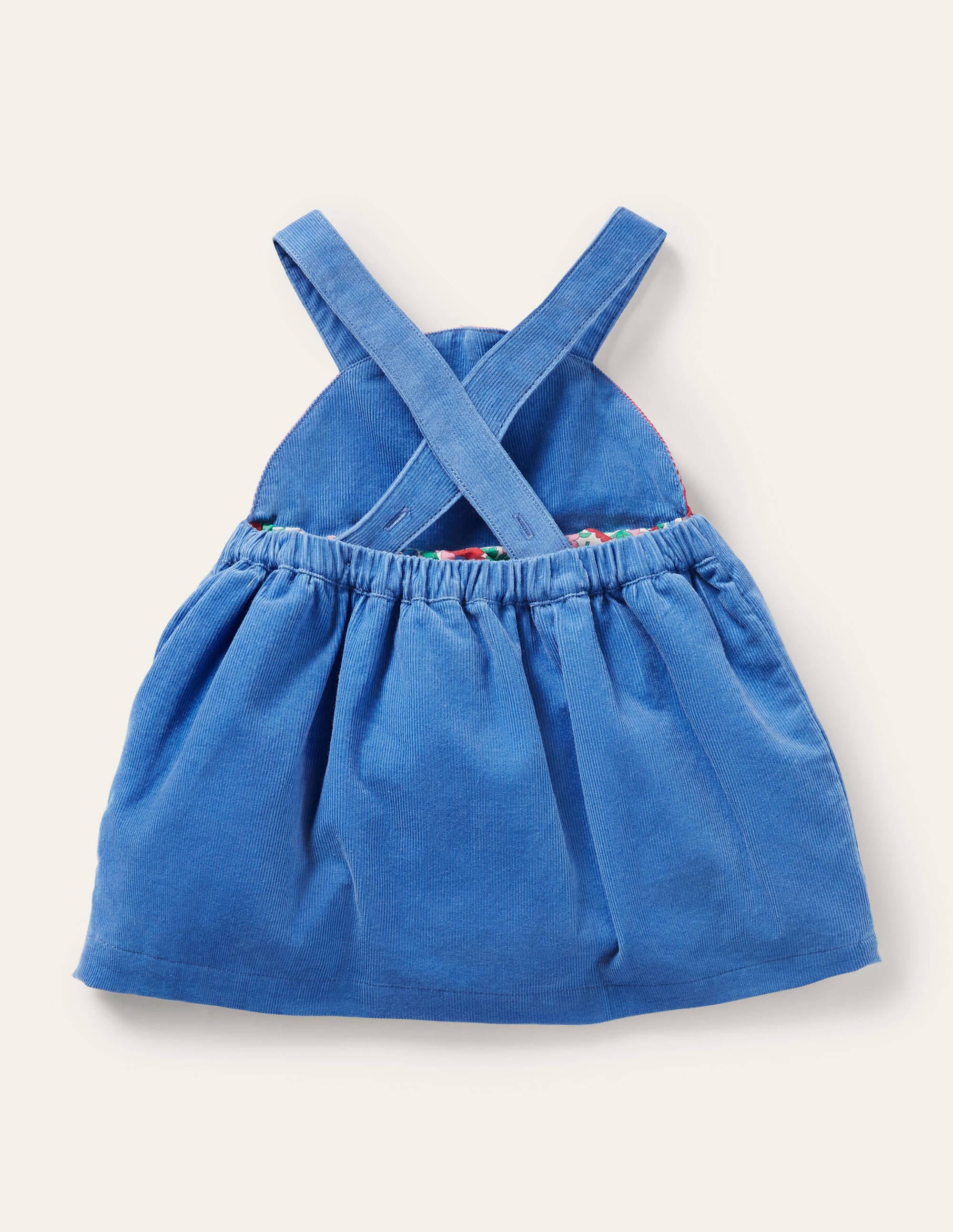 Originelles Cord-Schürzenkleid-Helles Glockenblumenblau, Fliegenpilz - Image 1