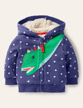 Hoodie mit kuscheligem Futter-Segelblau, Dinosaurier