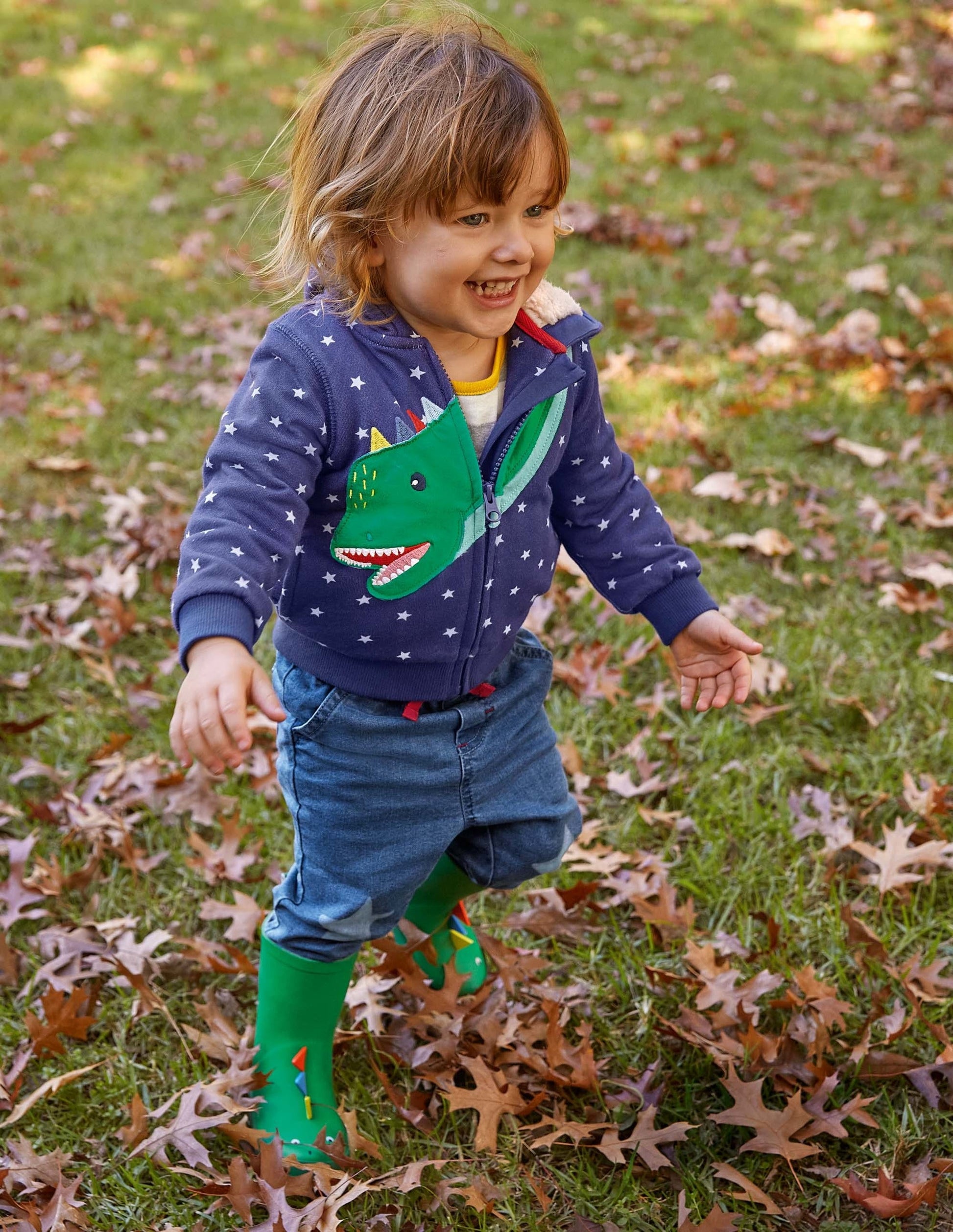 Hoodie mit kuscheligem Futter-Segelblau, Dinosaurier-4