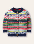 Fair Isle Cardigan-College Navy