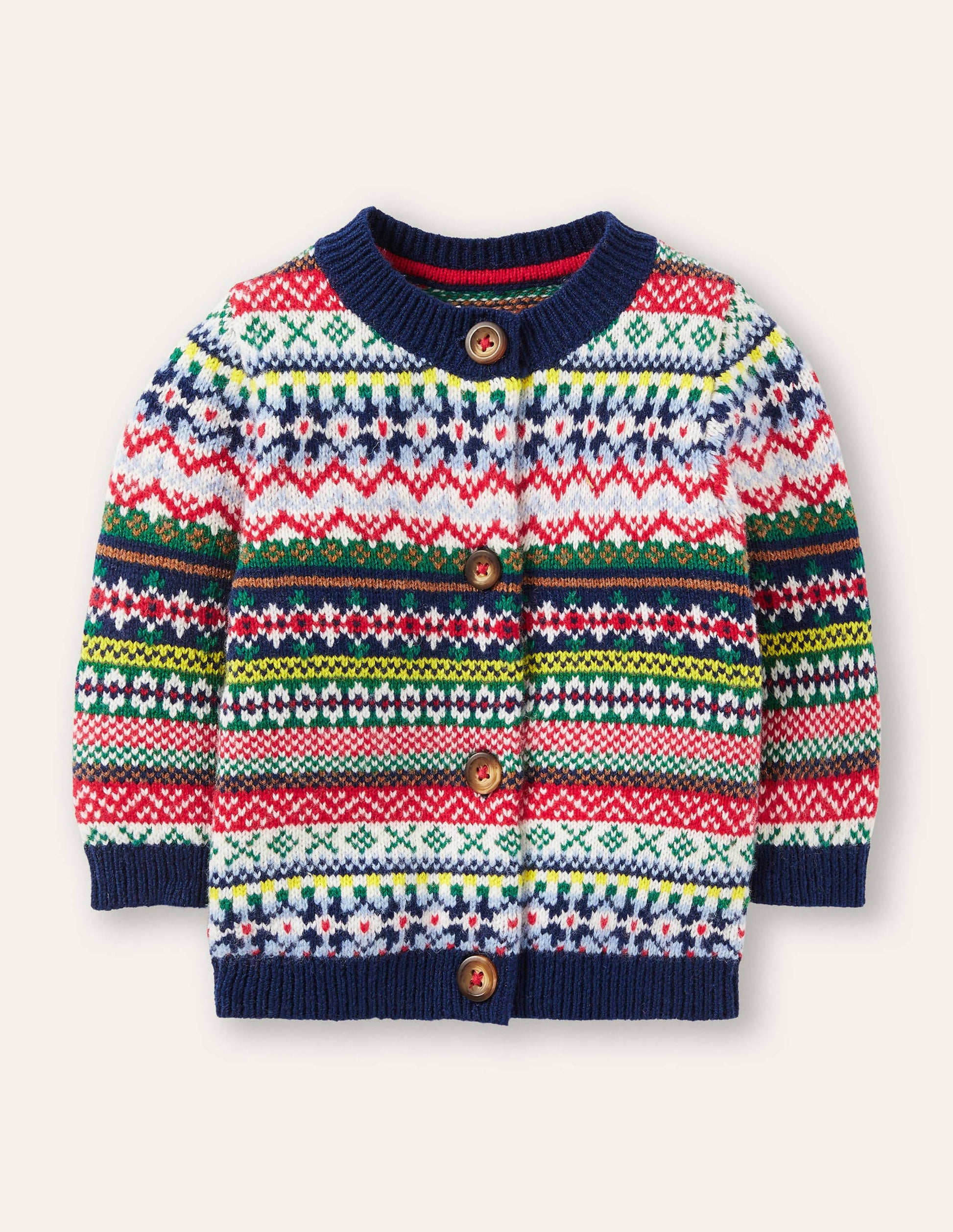 Fair Isle Cardigan-College Navy-1