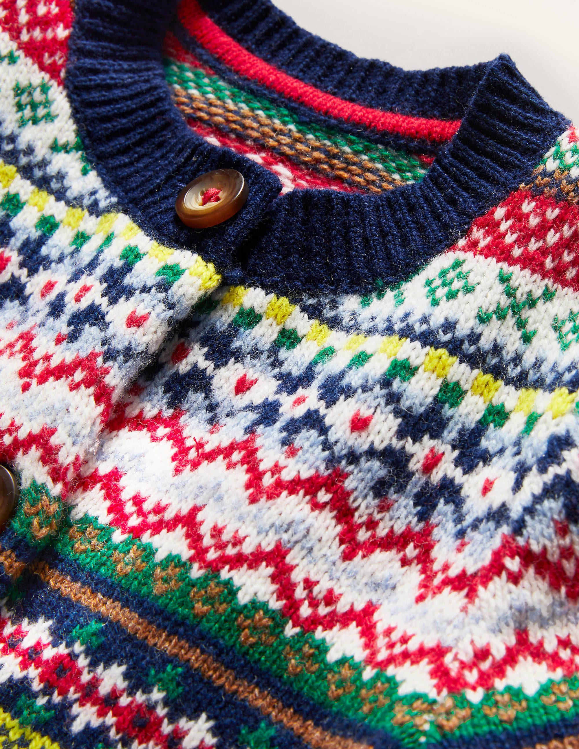 Fair Isle Cardigan-College Navy - Image 3