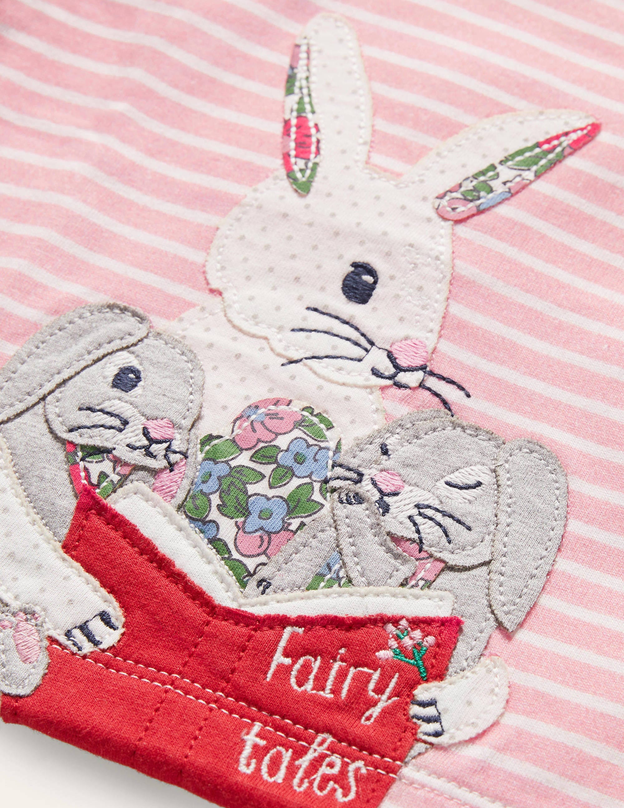 Appliqué T-shirt-Boto Pink/Ivory Bunnies - Image 3