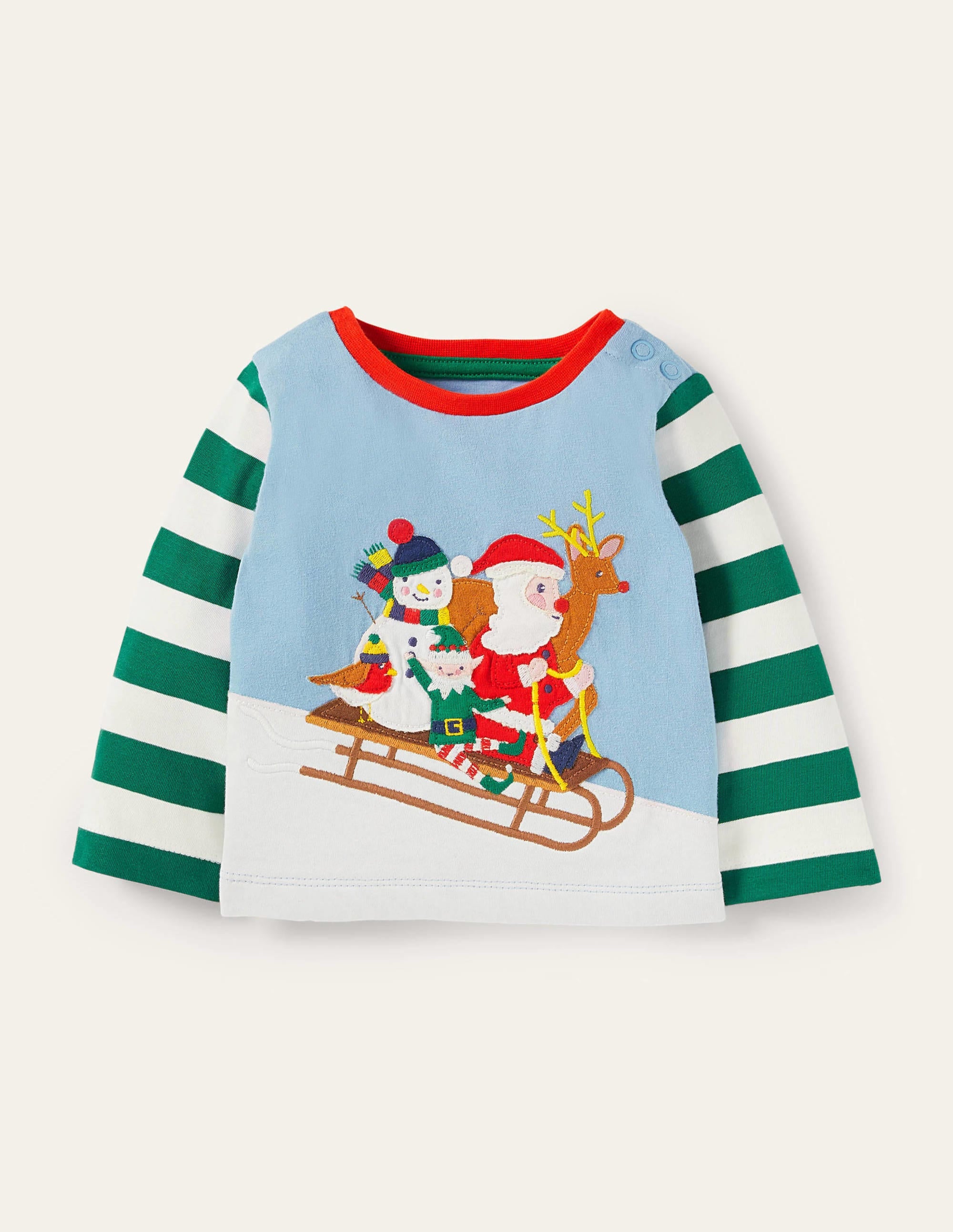 T-shirt motif traîneau de Noël-Traîneau bleu surf - Image 1