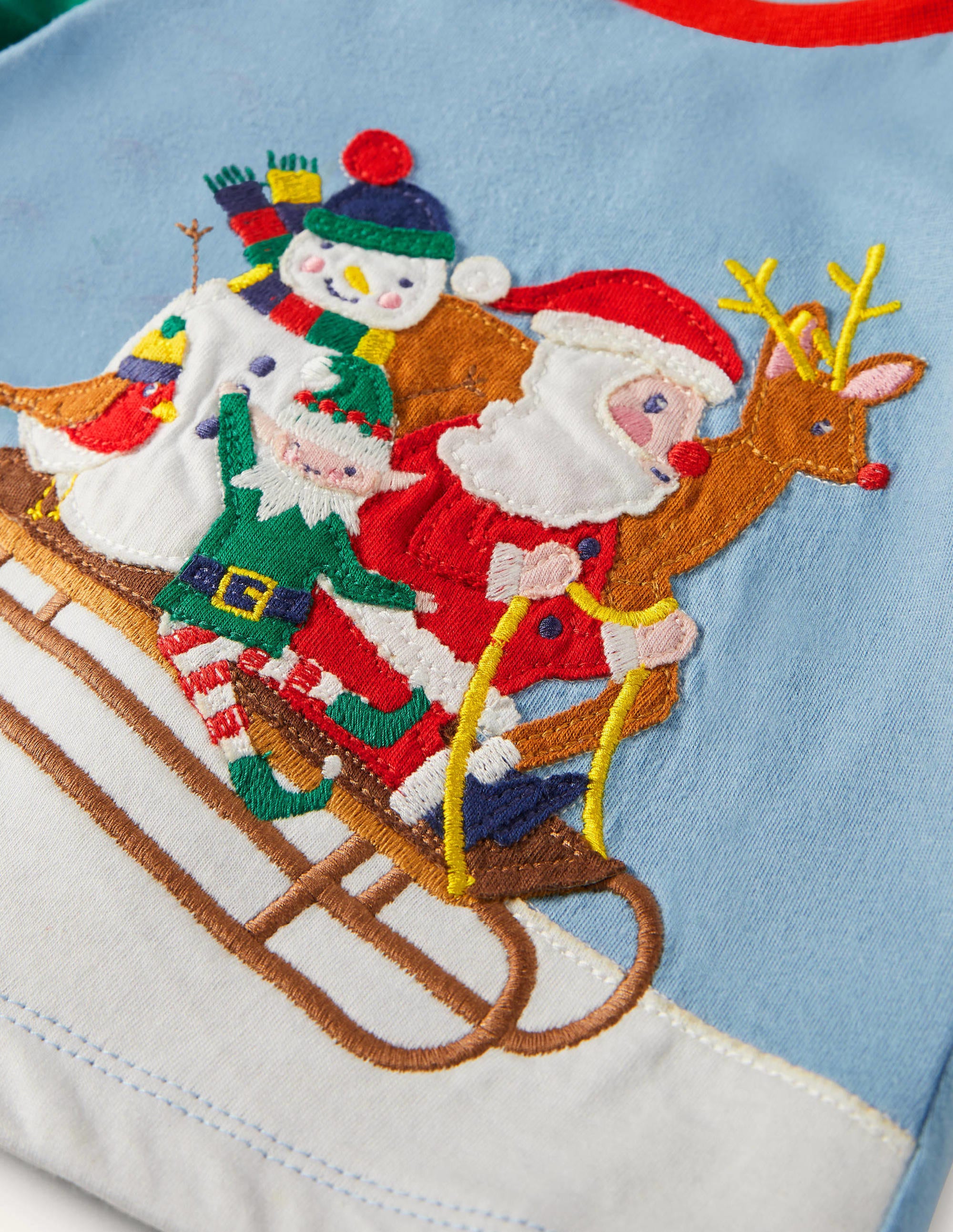 T-shirt motif traîneau de Noël-Traîneau bleu surf - Image 3