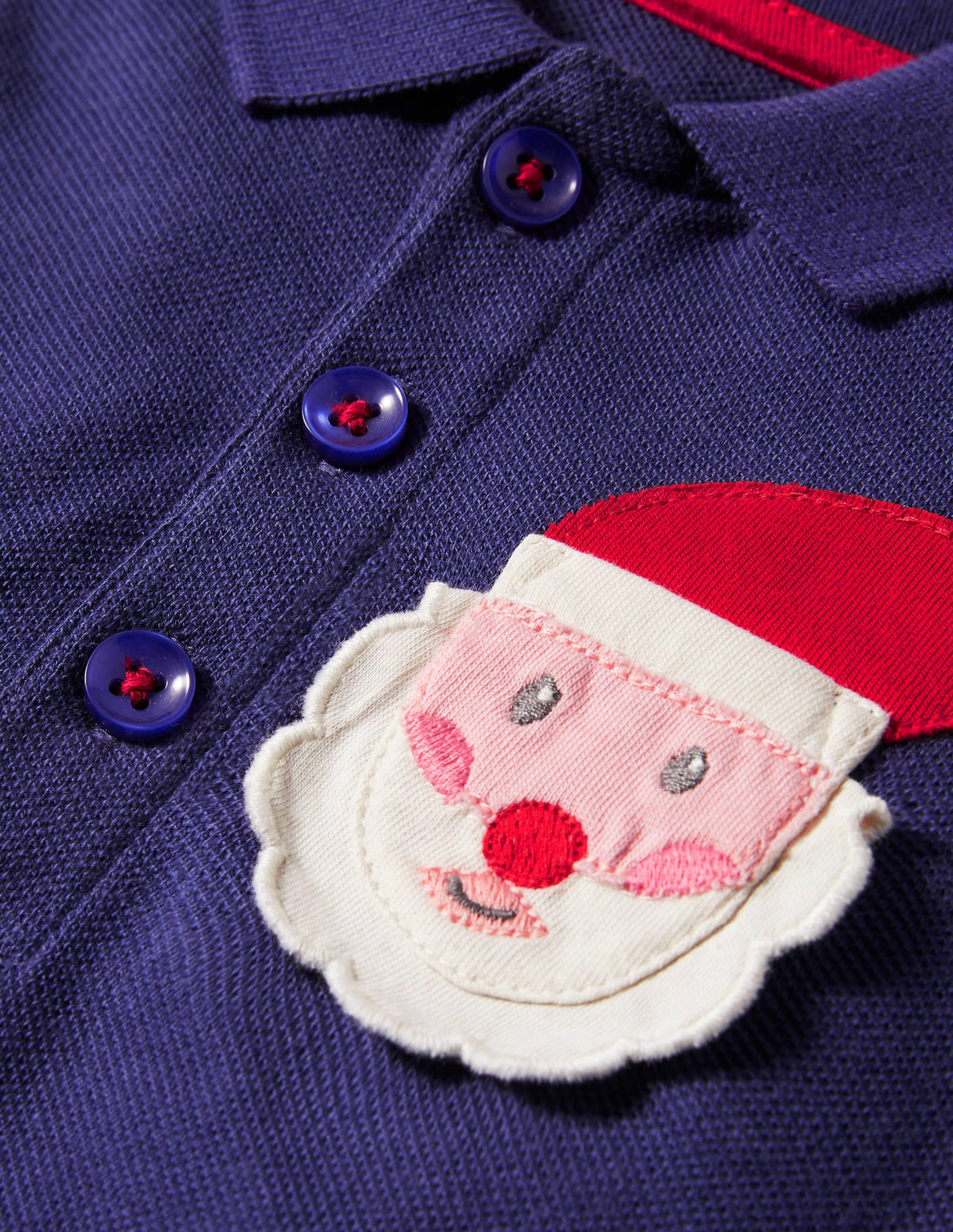 Weihnachtliches Poloshirt-Set-Schuluniform-Navy, Weihnachtsmann - Image 3
