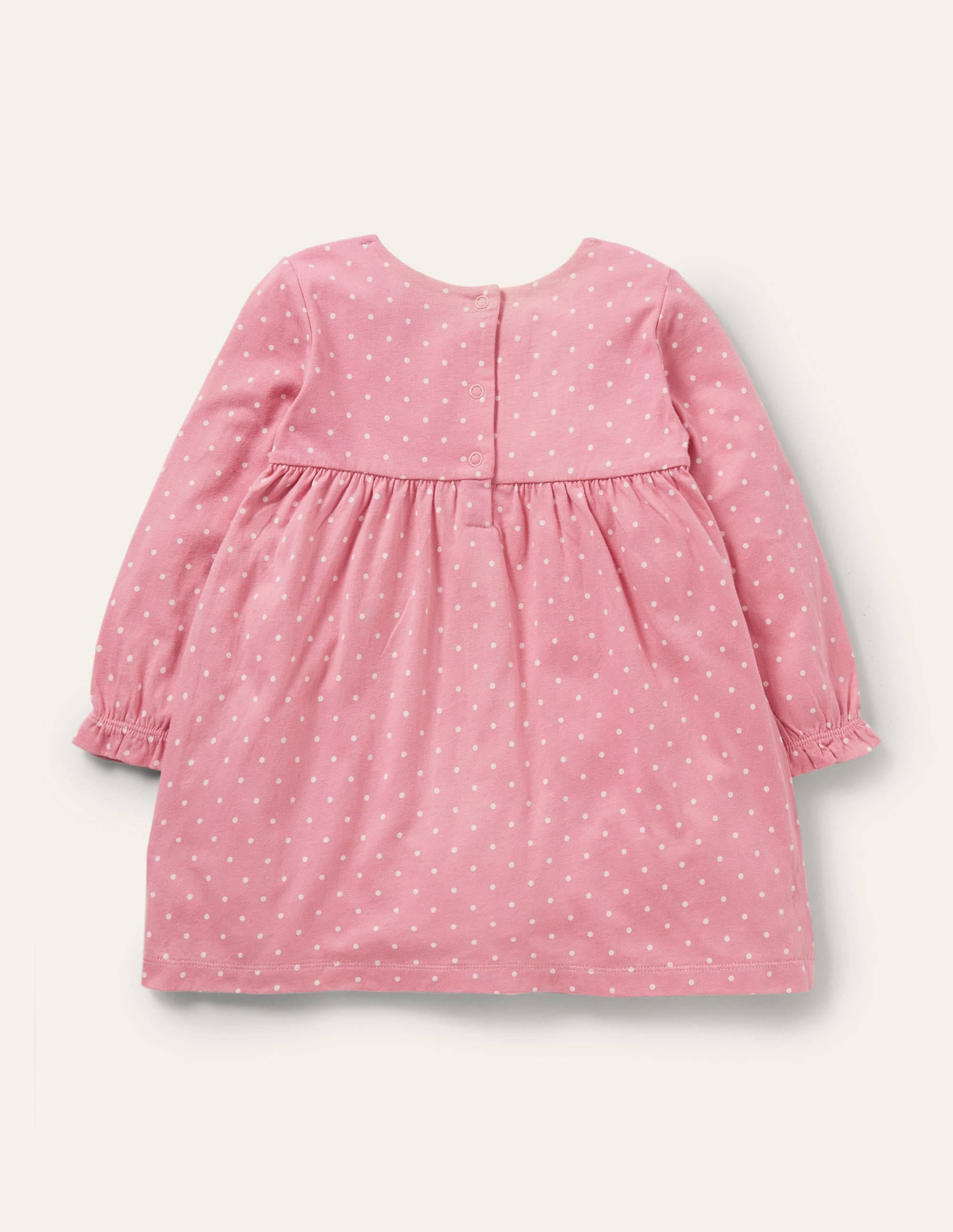 Getupftes Jerseykleid mit Applikation-Kirschblütenrosa, Eulen - Image 2