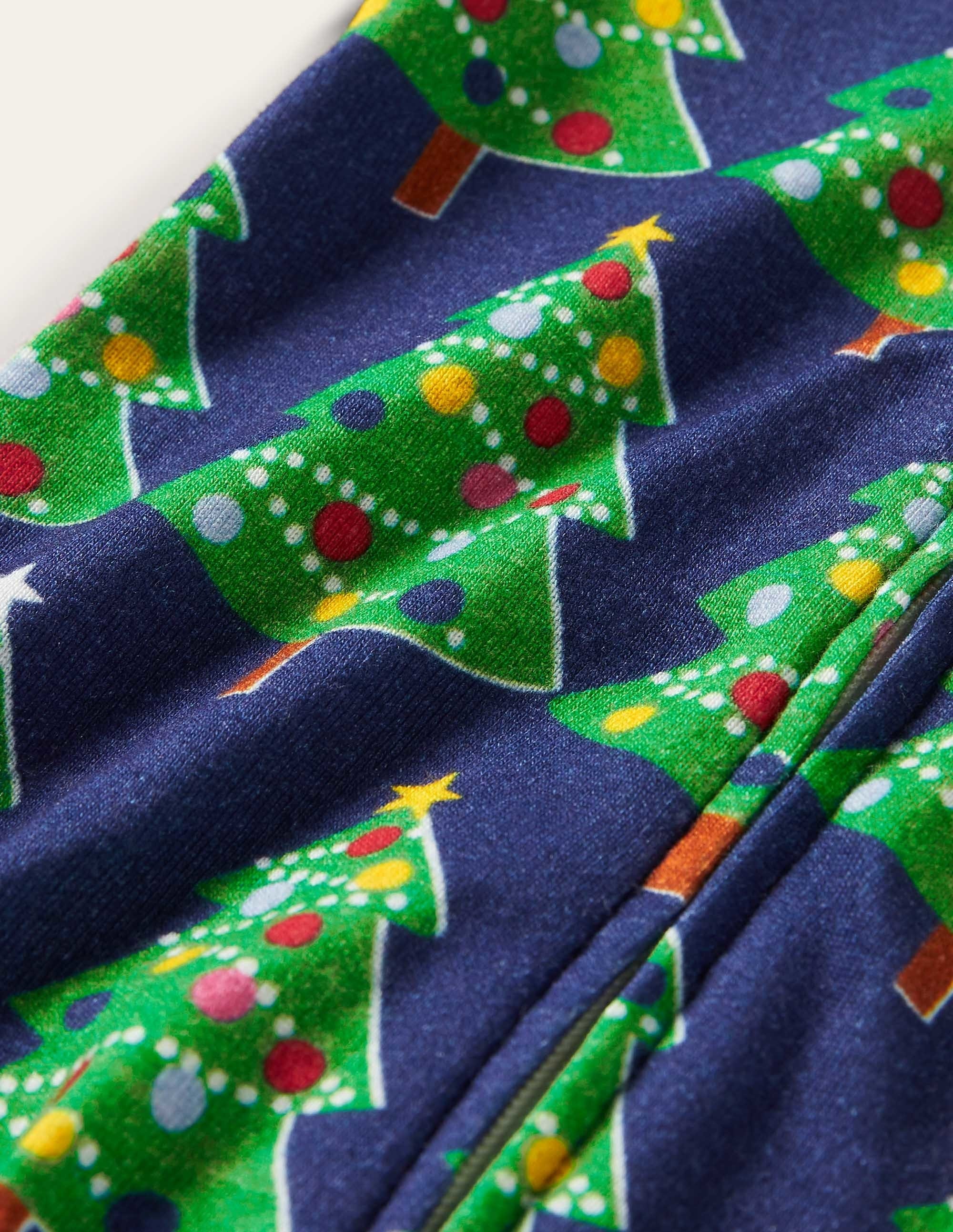 Schlafanzug mit Reißverschluss im 2er-Pack-Segelblau, Weihnachtsbäume - Image 3