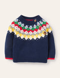 Fair-Isle-Pullover-Schuluniform-Navy
