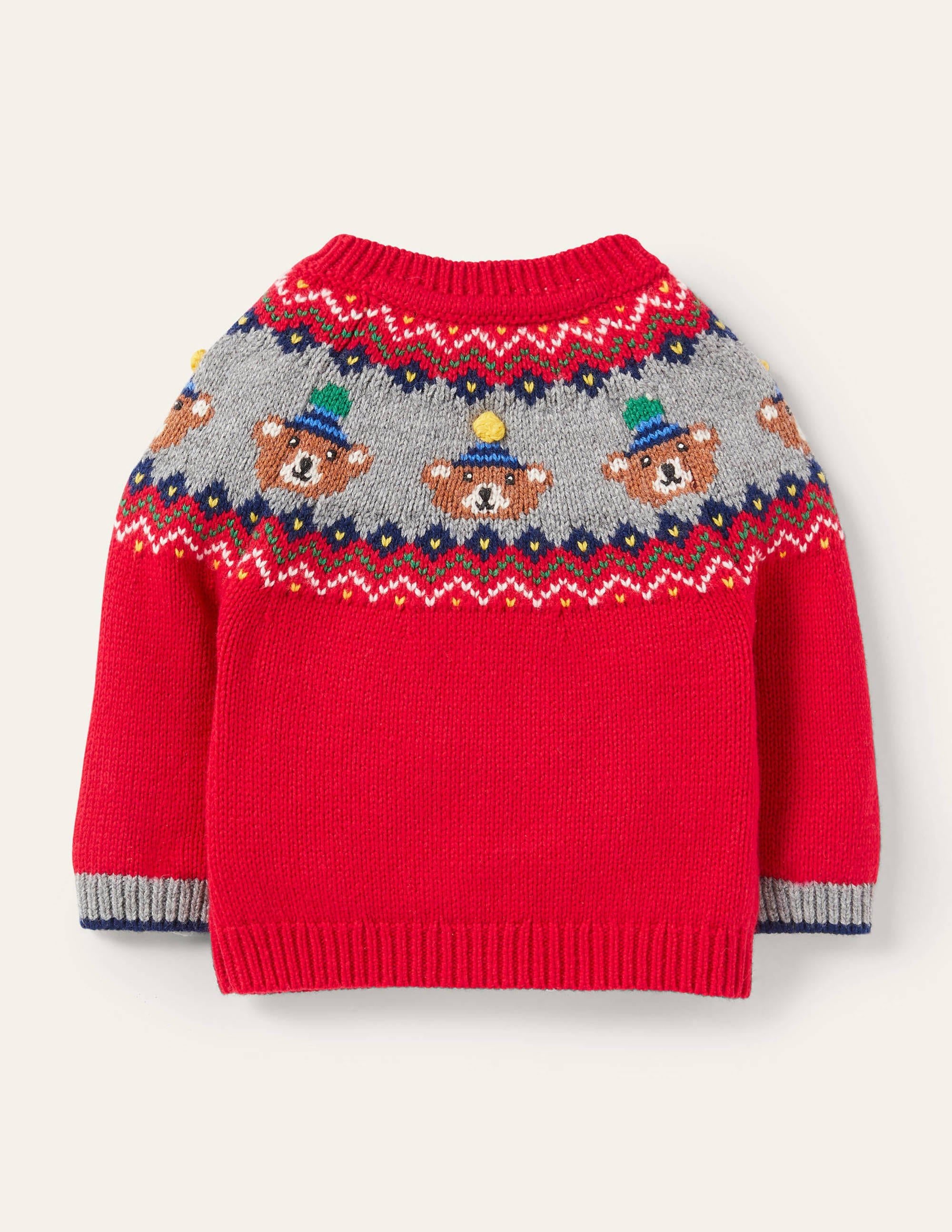 Fair-Isle-Pullover-Rockabilly-Rot, Bären - Image 2