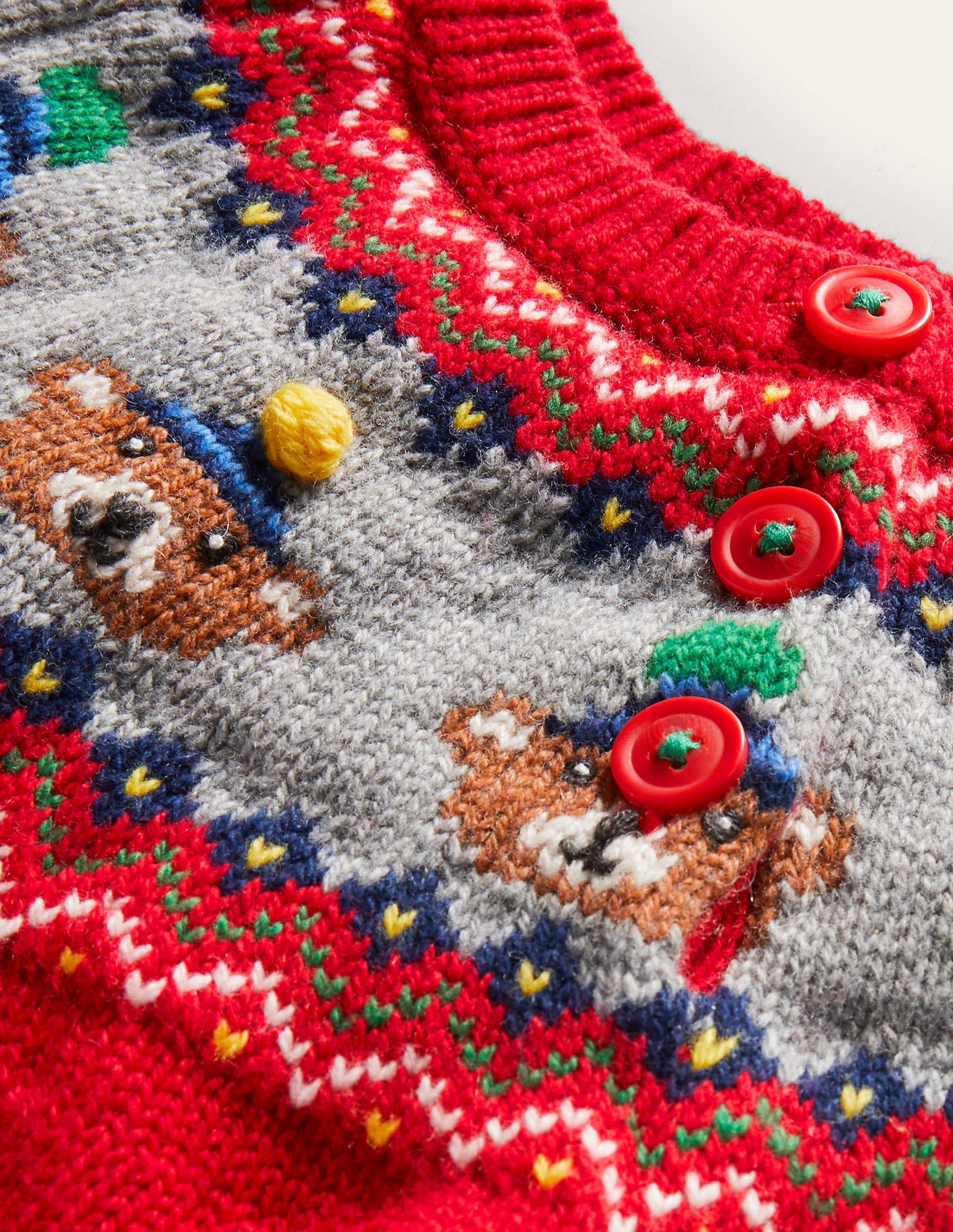 Fair-Isle-Pullover-Rockabilly-Rot, Bären - Image 3