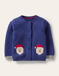 Weihnachts-Cardigan-Segelblau, Weihnachtsmann