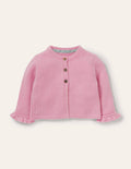 Gilet volanté en cachemire-Rose boto