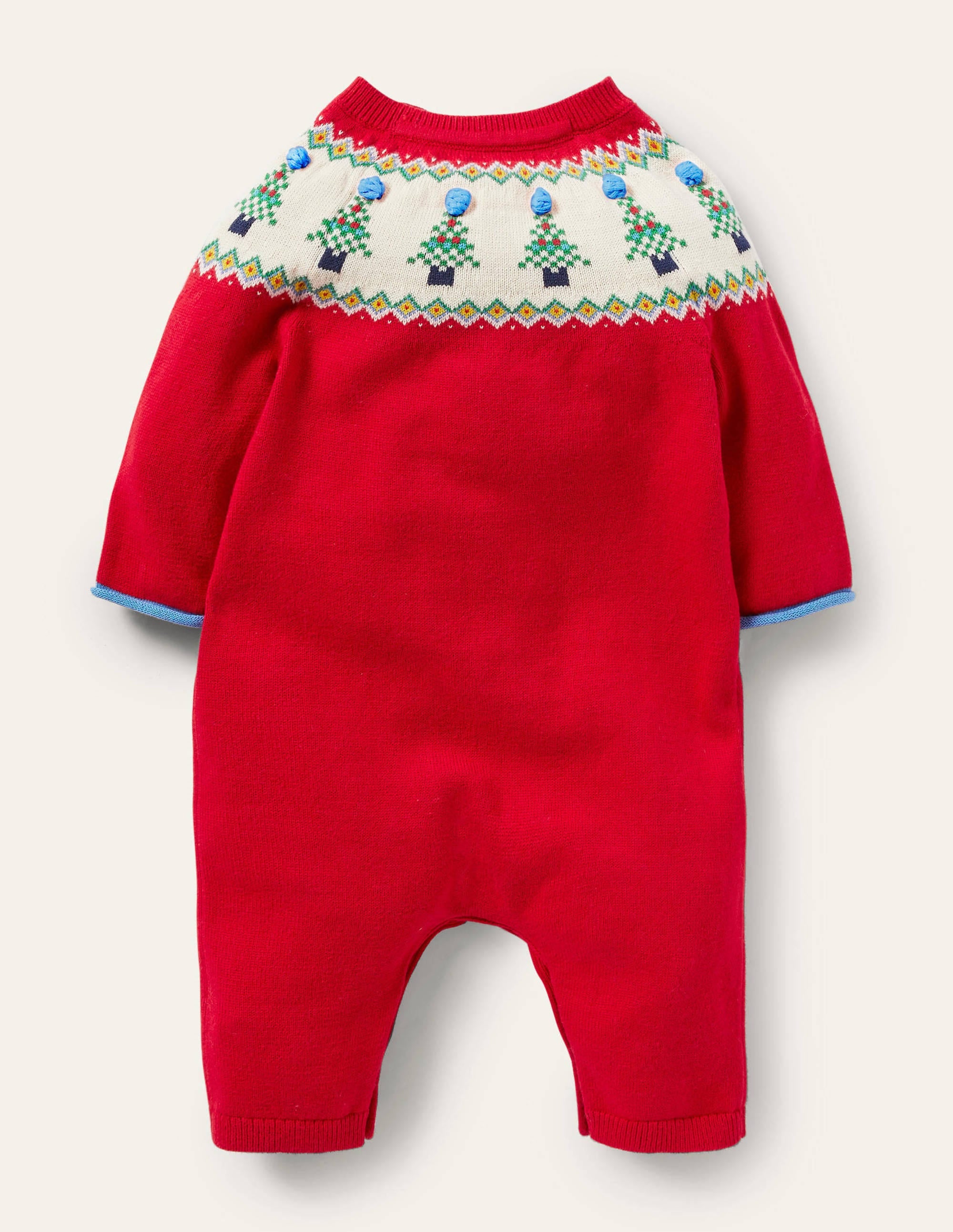 Christmas Fair Isle Romper-Rockabilly Red - Image 2