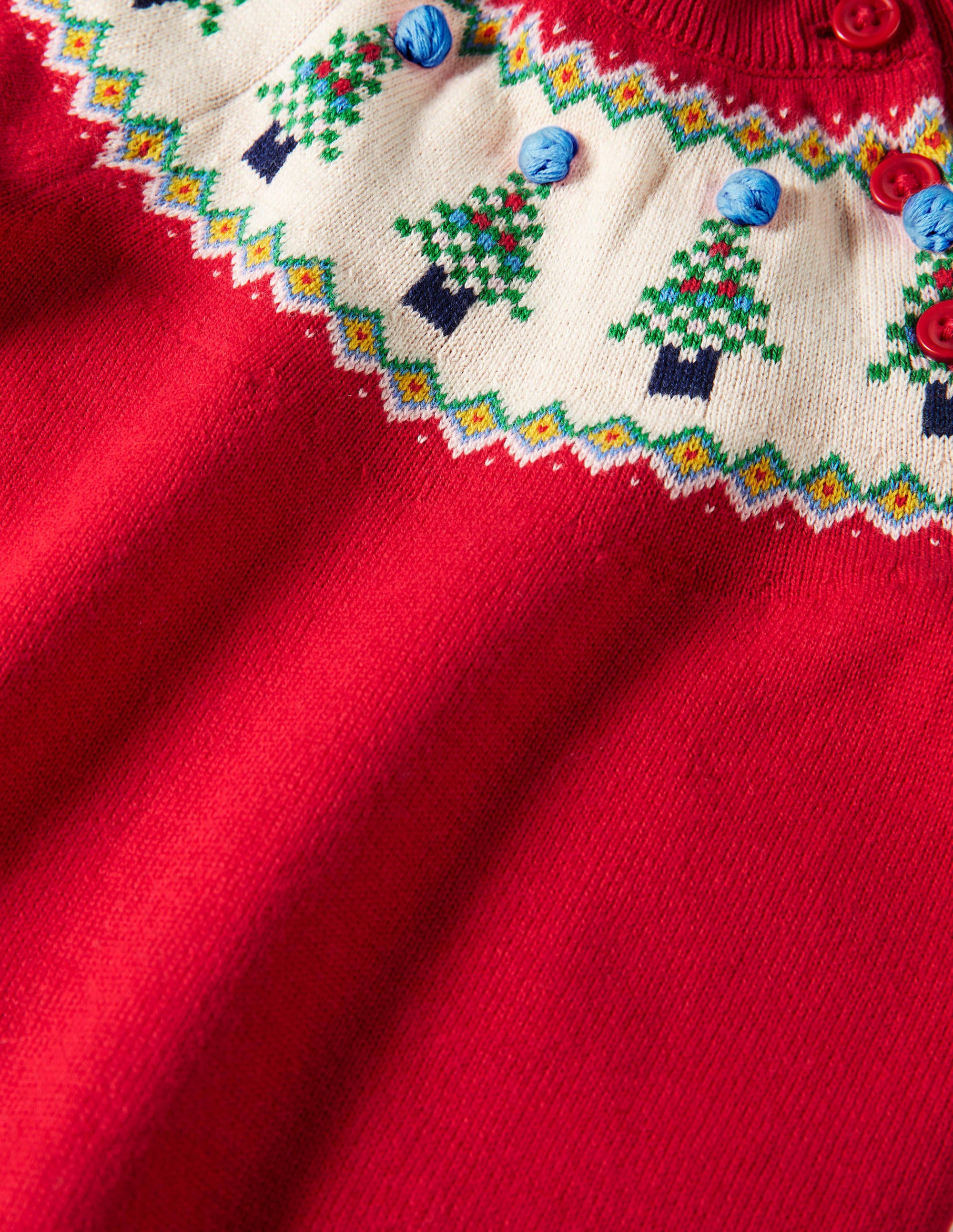 Christmas Fair Isle Romper-Rockabilly Red - Image 3