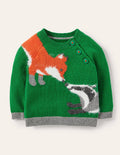 Fun Logo Jumper-Highland Green Animals