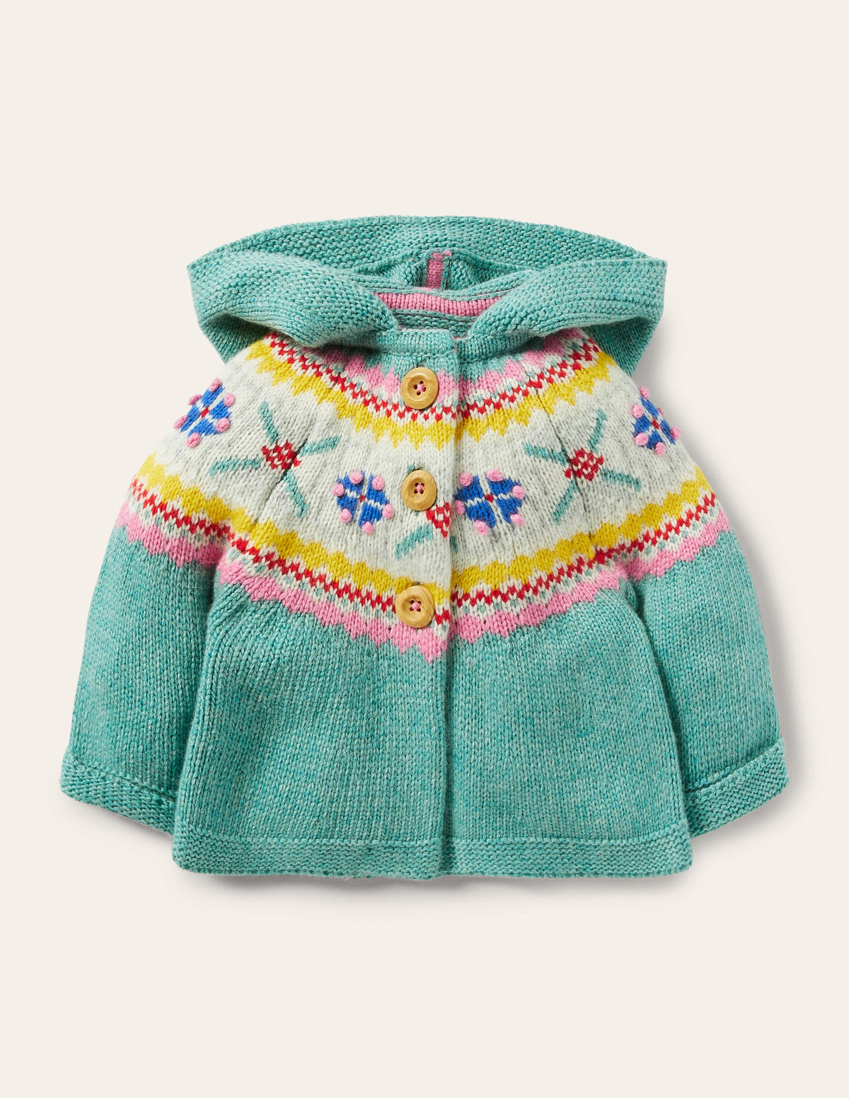 Fair-Isle-Strickjacke-Bachblau - Image 1