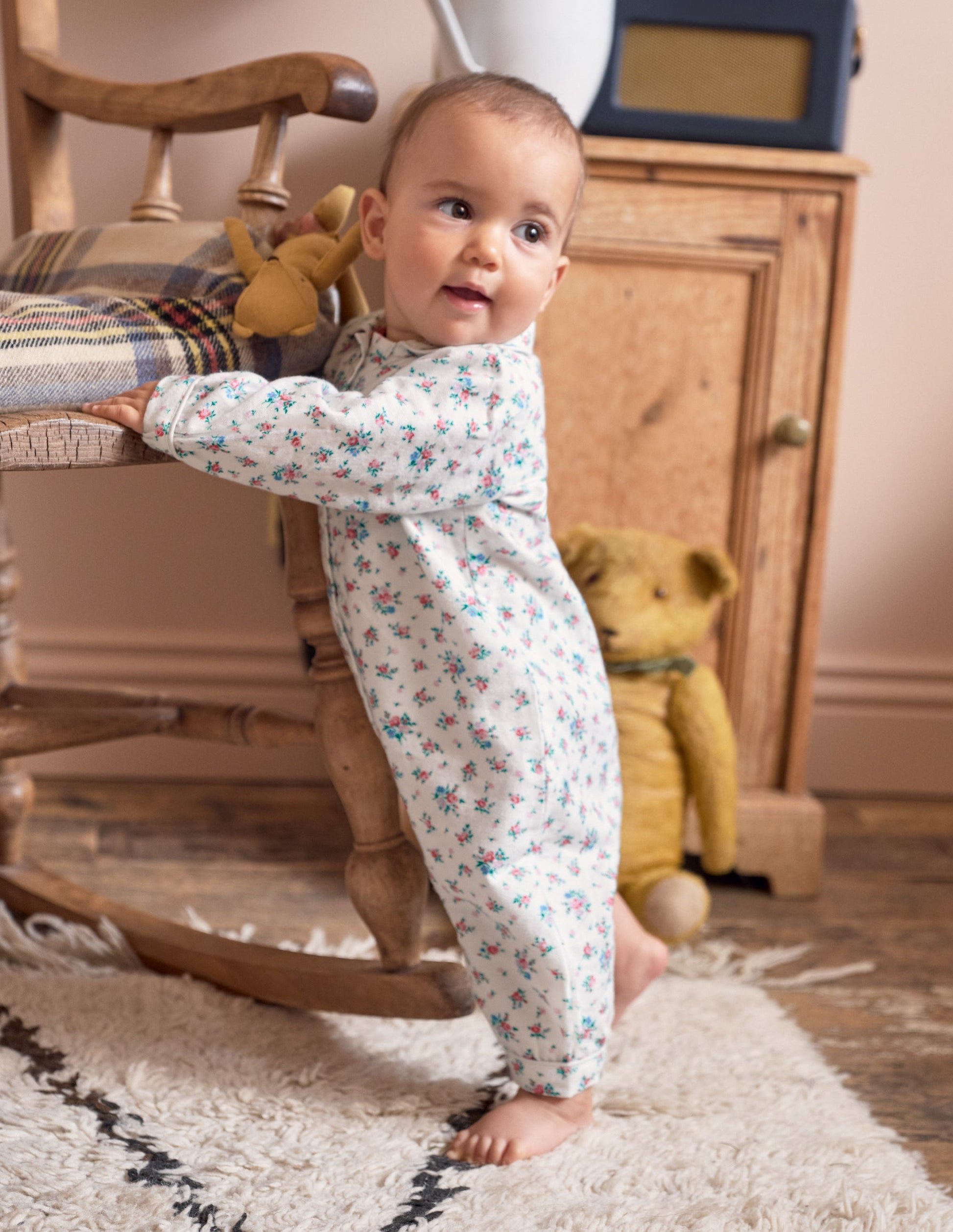Polly Romper-Ivory Rose Sprig-4