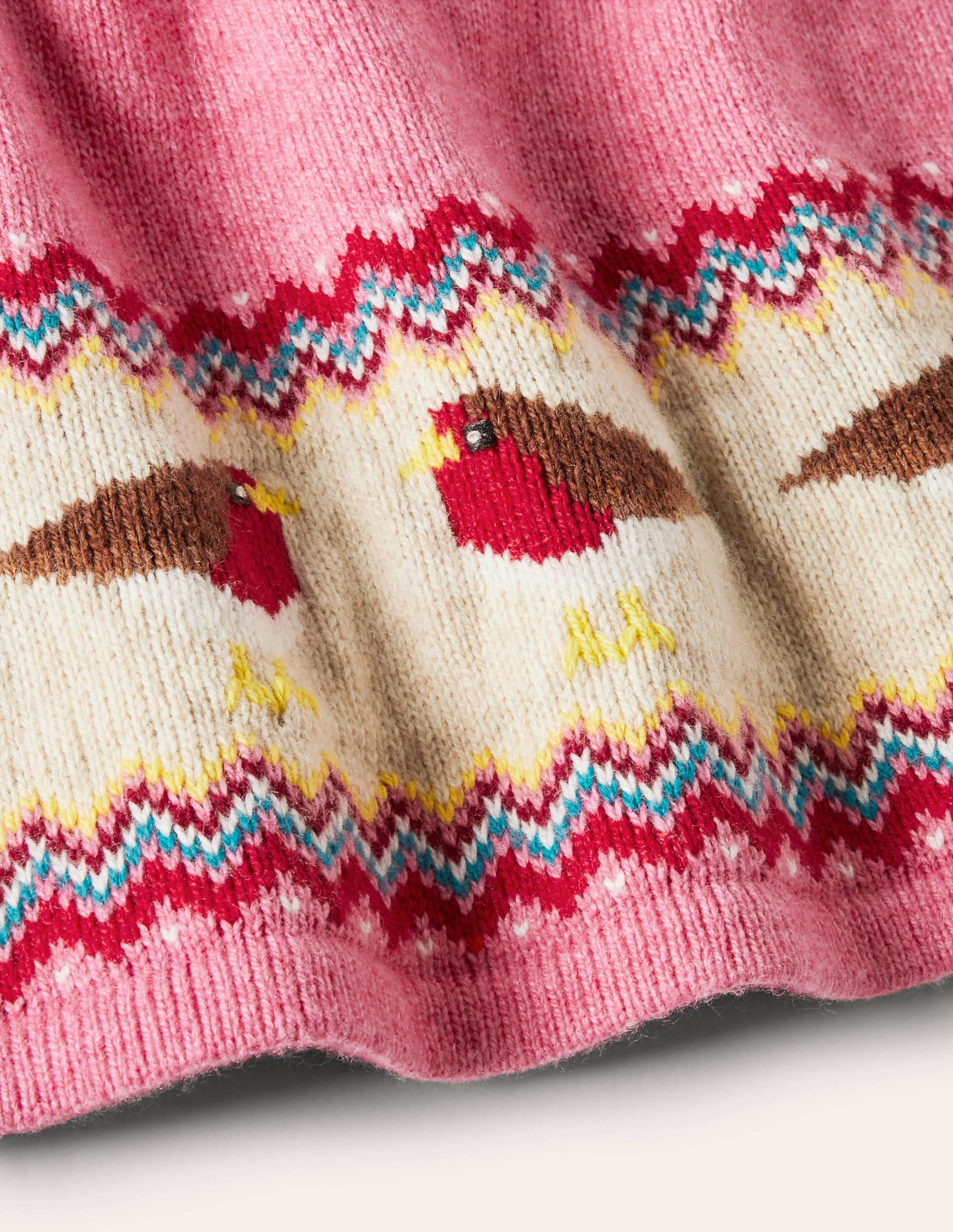 Fair Isle Knitted Dress-Formica Pink Robins - Image 3