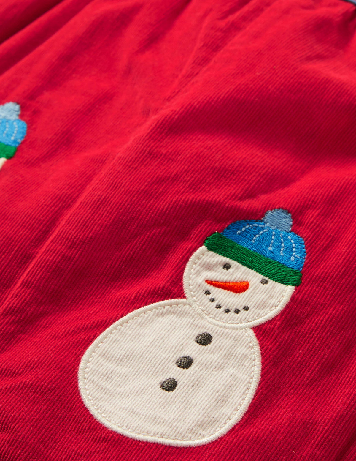 Schneemann-Latzhose-Rockabilly-Rot, Schneemänner - Image 3