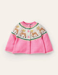 Fair-Isle-Cardigan-Kirschblütenrosa, Rentier