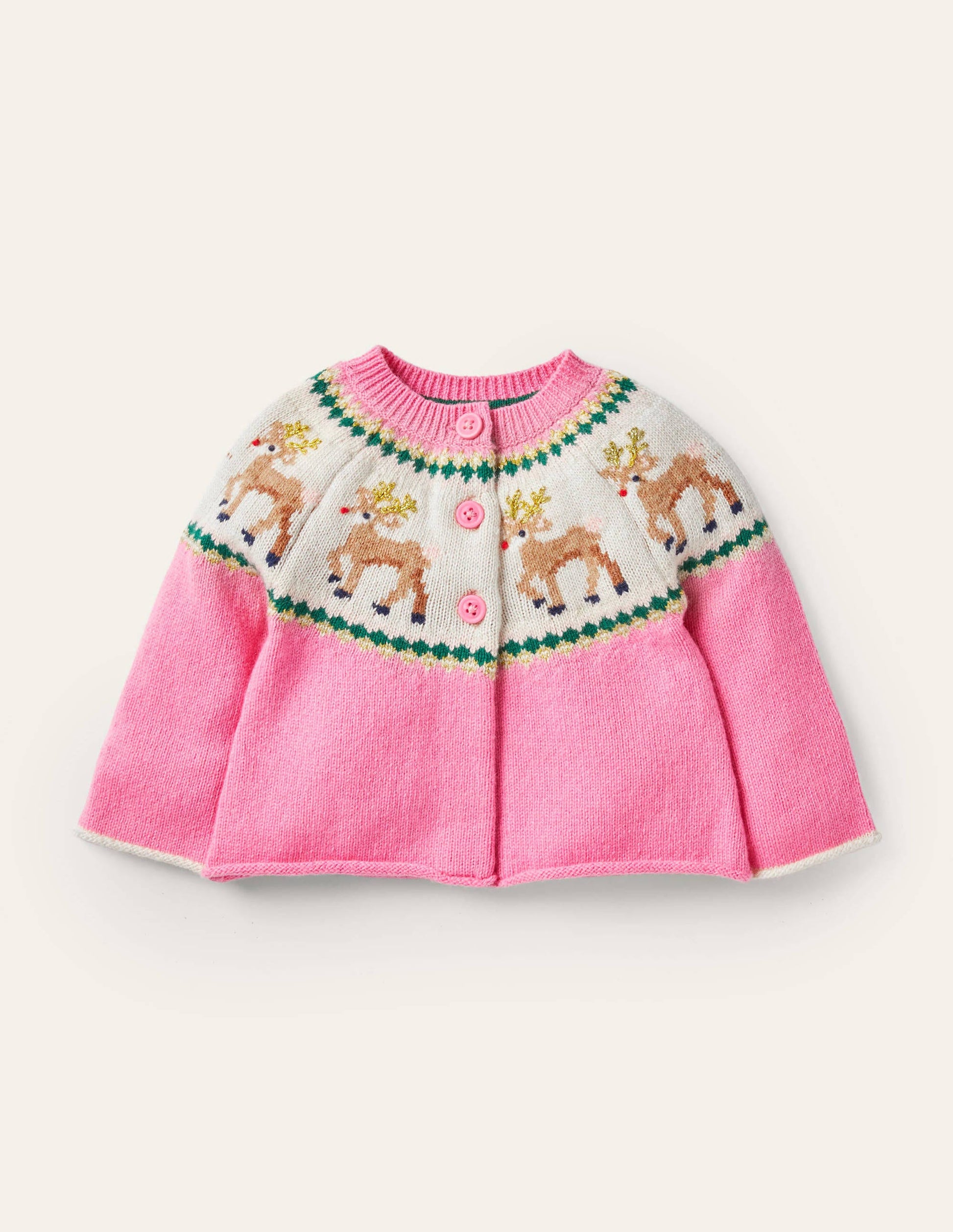 Fair-Isle-Cardigan-Kirschblütenrosa, Rentier-1