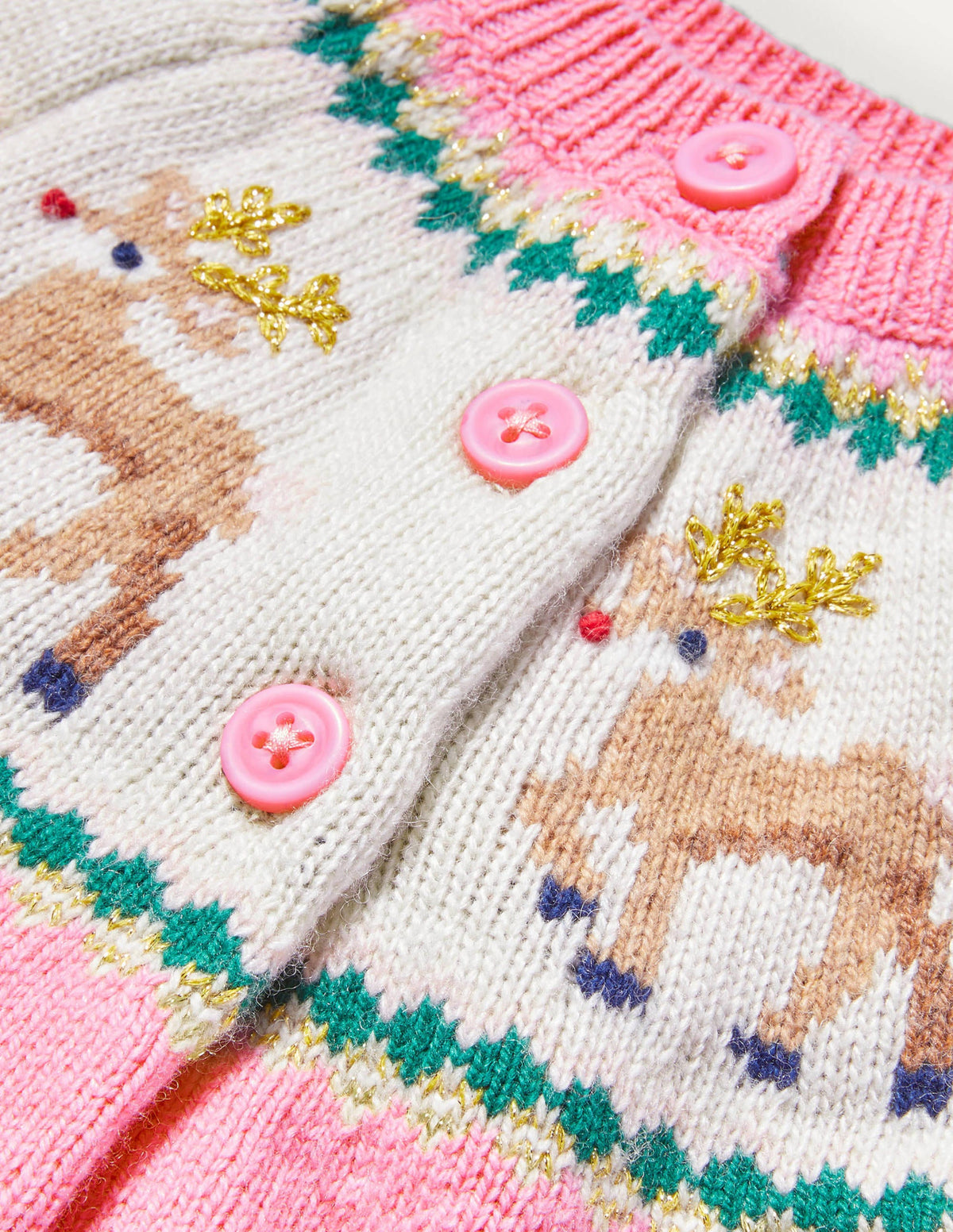 Fair-Isle-Cardigan-Kirschblütenrosa, Rentier - Image 3
