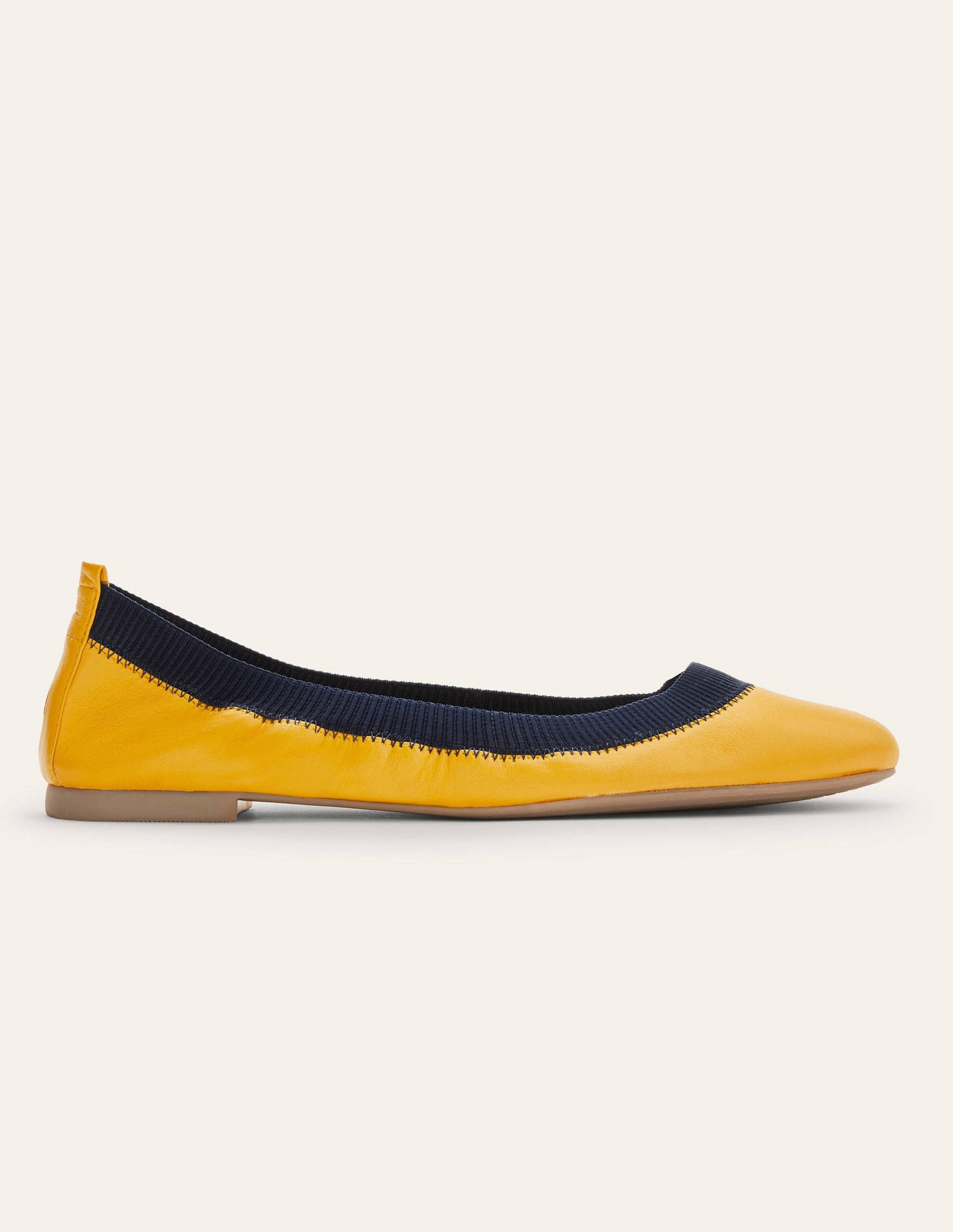 Hettie Flexible Ballerinas-Honiggold/Navy-2