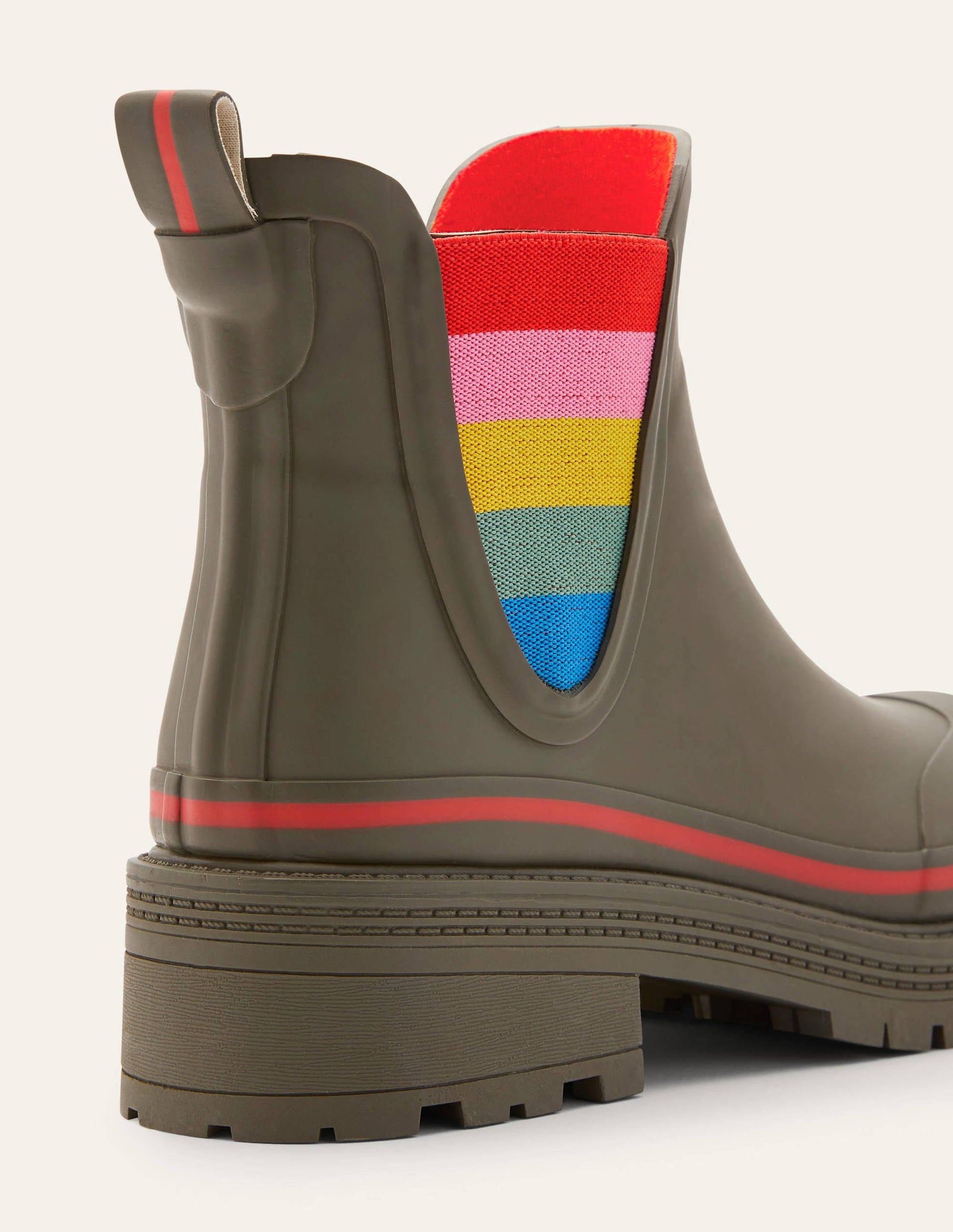 Bamburgh Gummistiefel-Klassisches Khaki/Kirschrot-3
