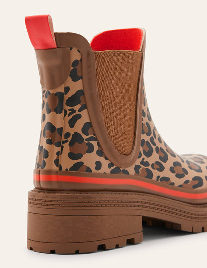 Bamburgh Gummistiefel-Feuerrot, Leopardenmuster-4