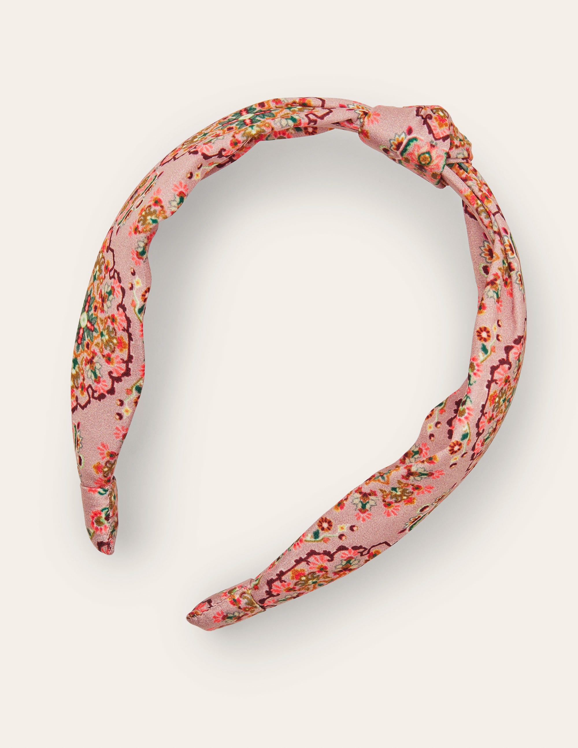 Serre-tête noué-Vieux rose, tapisserie complexe - Image 4