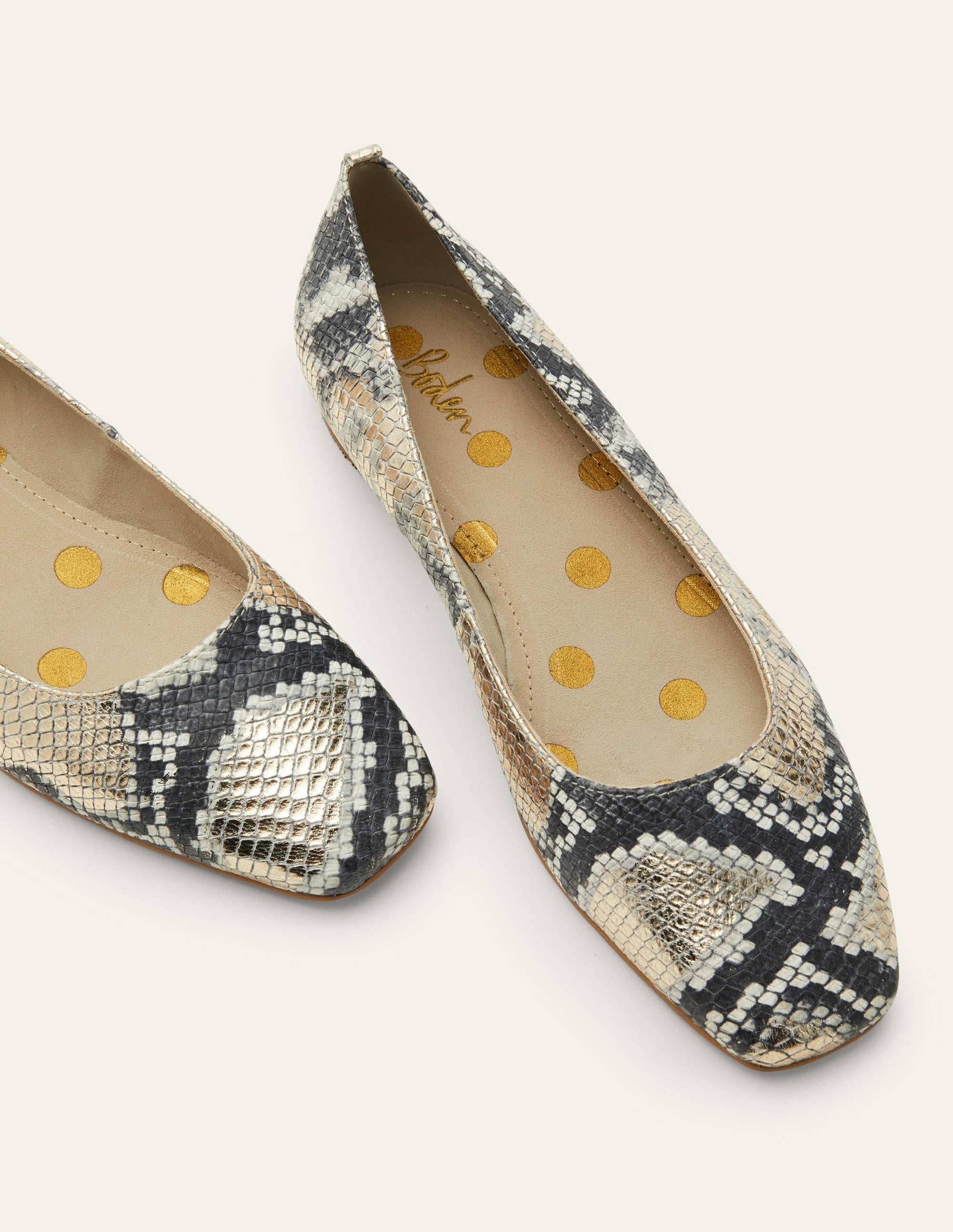 Ballerines Olive-Serpent doré clair - Image 1