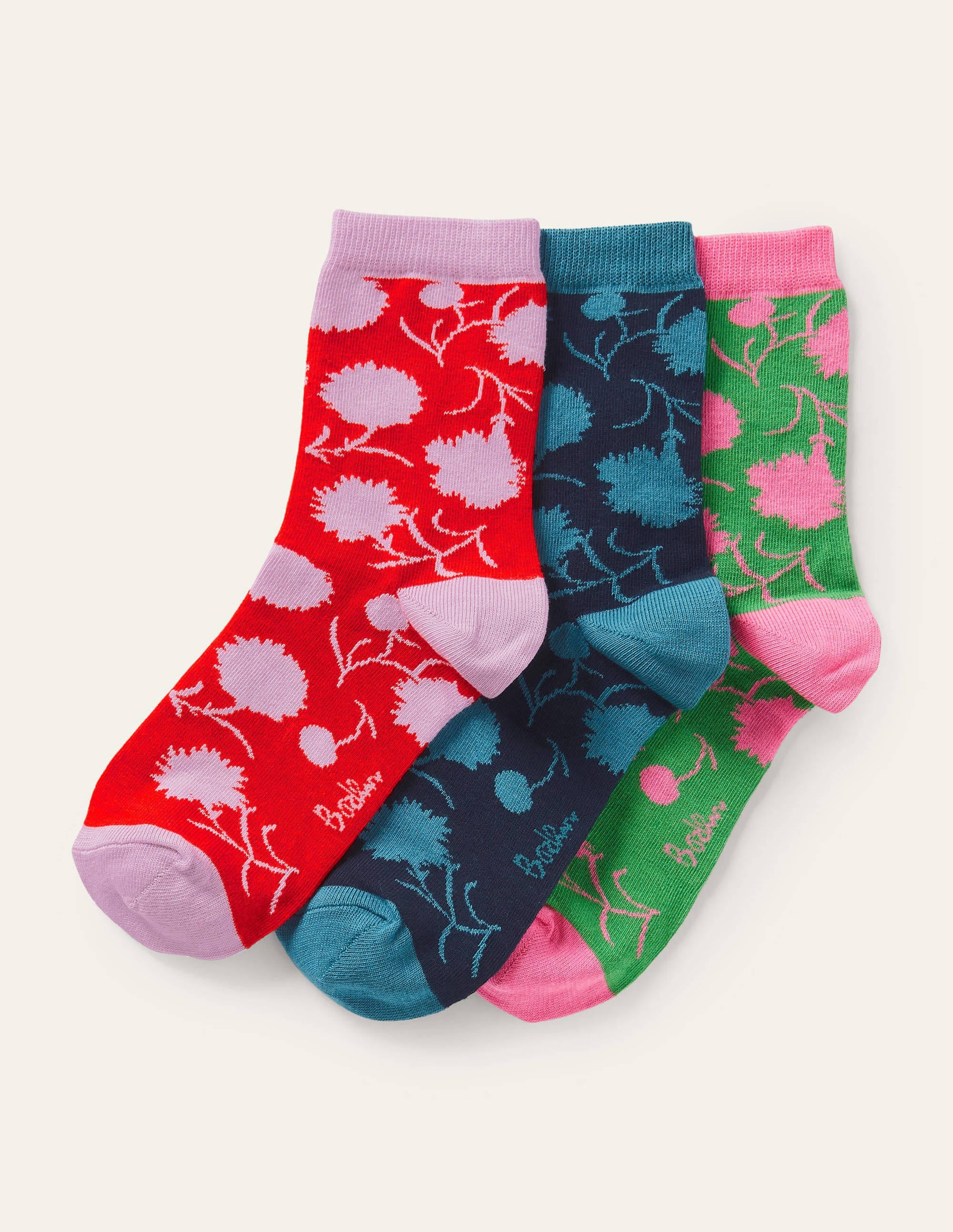 3 paires de socquettes-Floral - Image 1