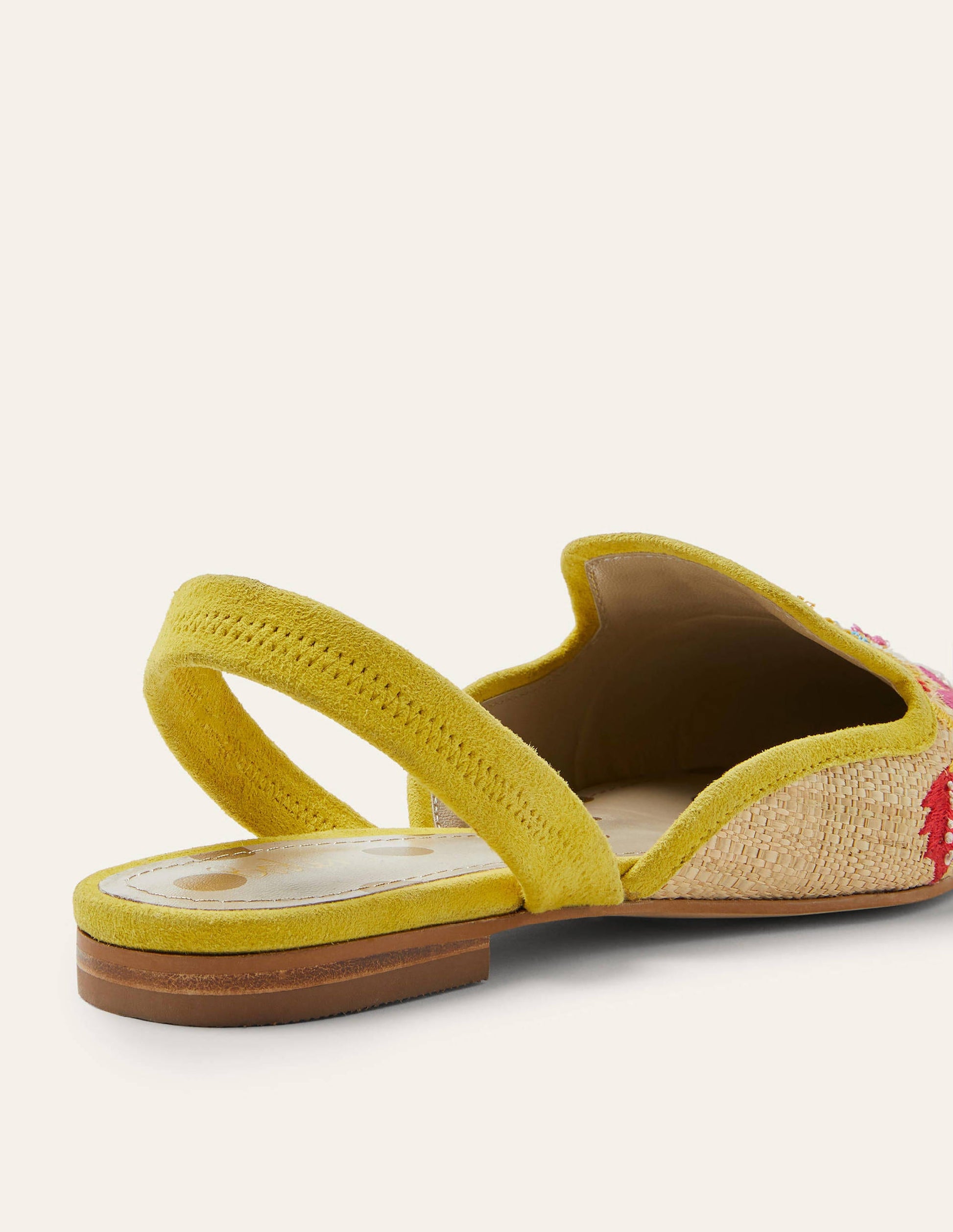 Chaussures plates brodées en raphia-Couleur naturelle-3