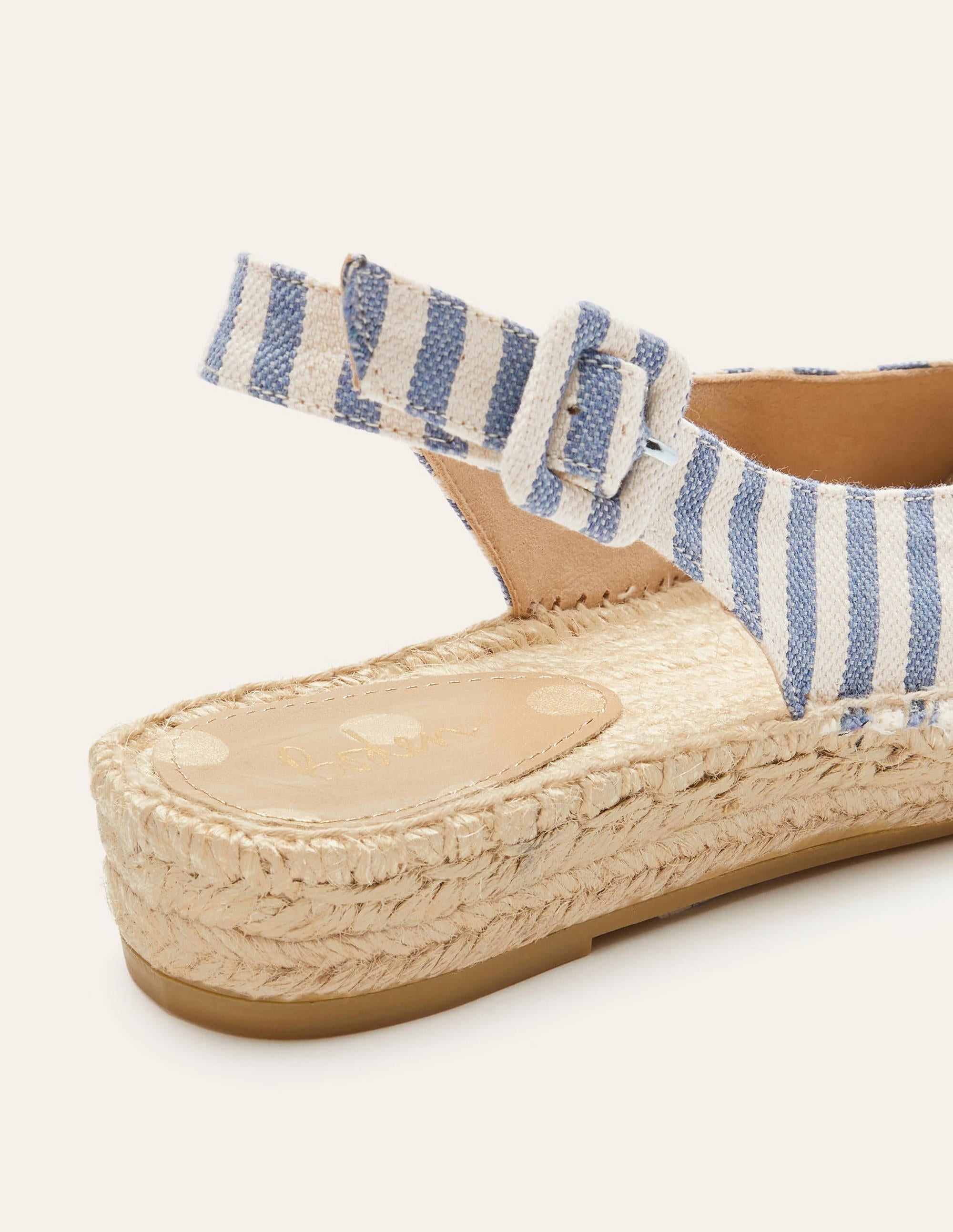 Sandales à bride arrière style espadrilles-Rayé bleu marocain - Image 2
