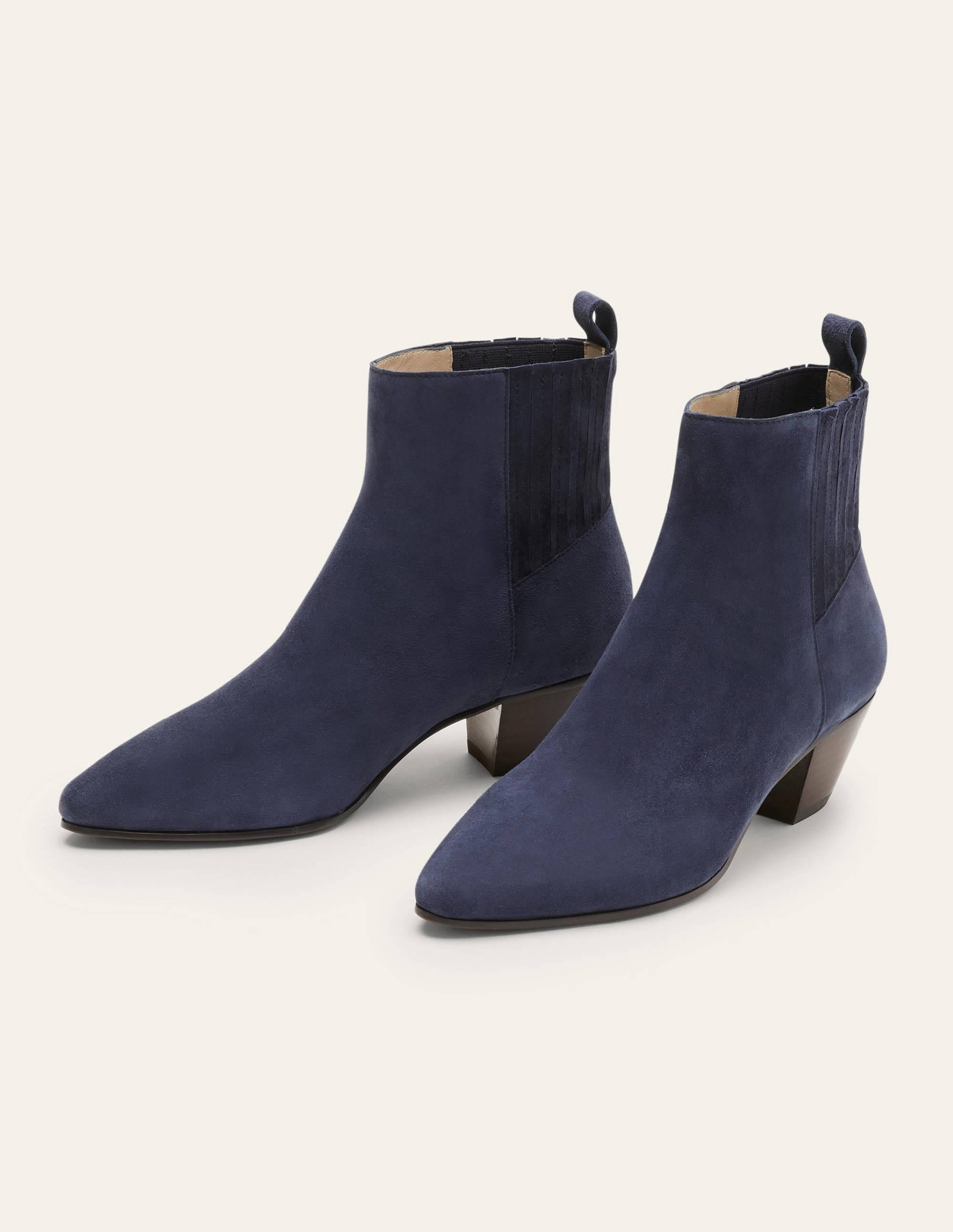 Western Ankle Boots-Navy - Image 1