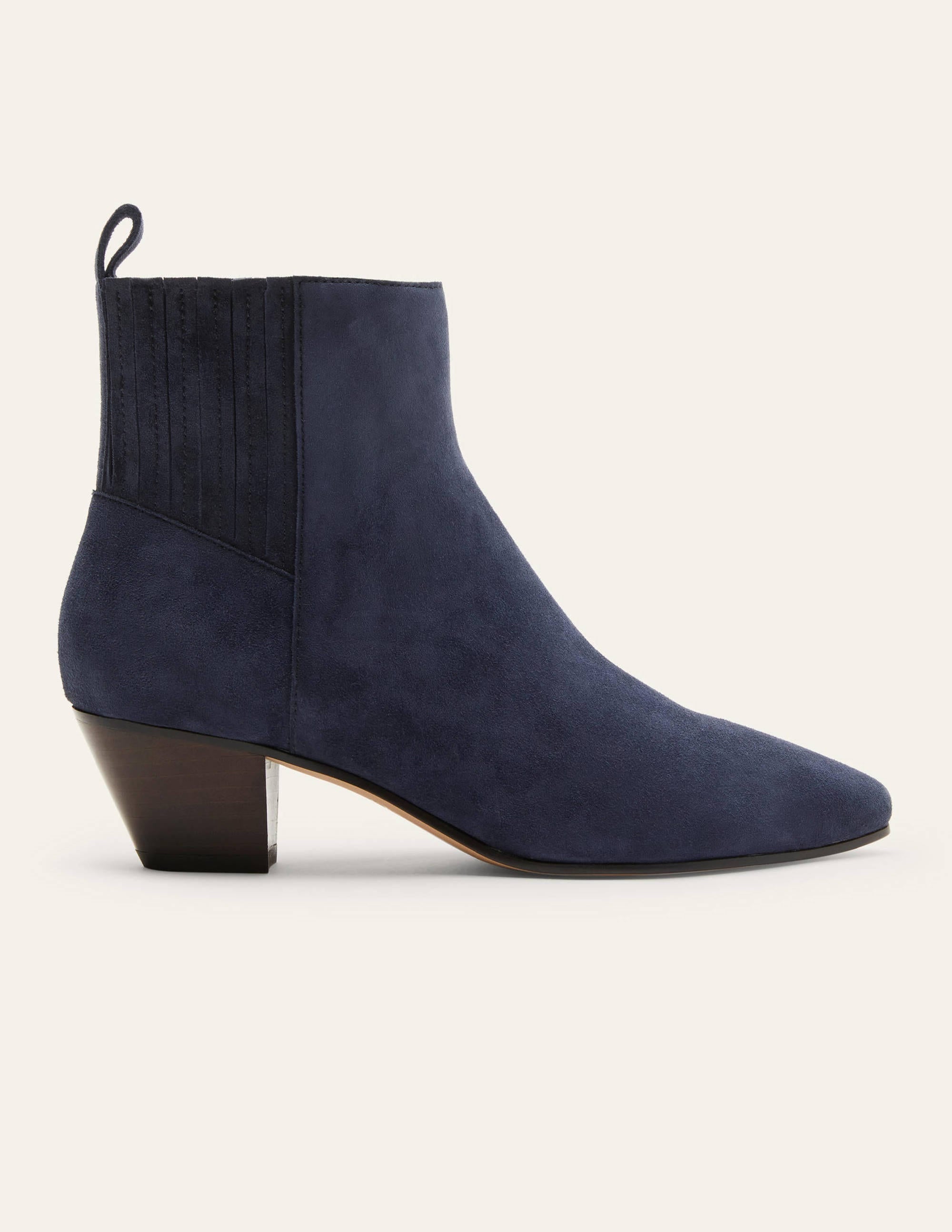 Western Ankle Boots-Navy - Image 2