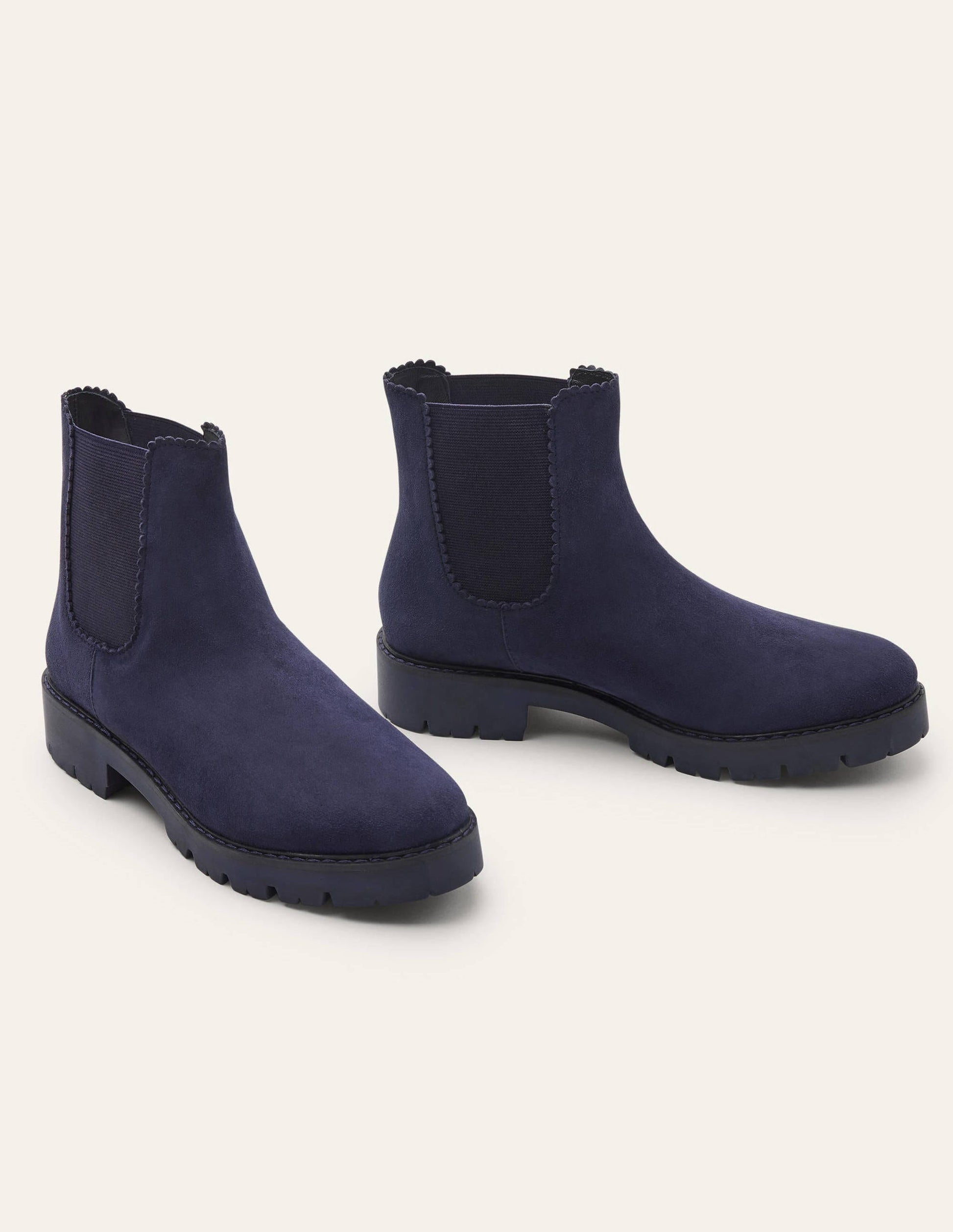 Chelsea-Boots mit Muscheldetail-Marineblau-1