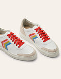 Helen Turnschuhe mit Zickzackmuster-Weiß/Feuerrot, Regenbogen