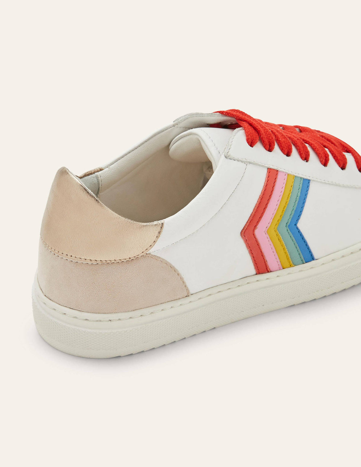 Helen Turnschuhe mit Zickzackmuster-Weiß/Feuerrot, Regenbogen - Image 3