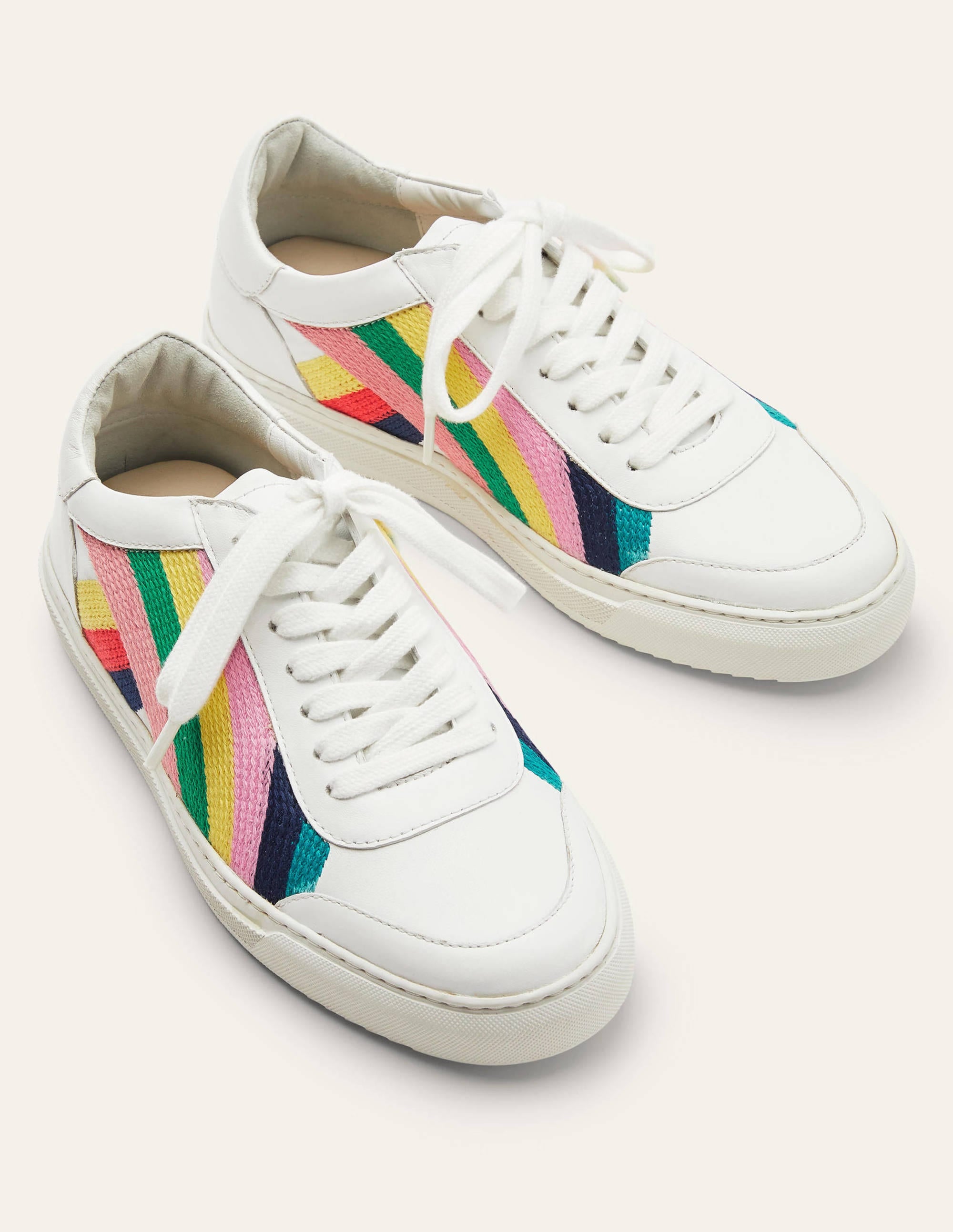 Helen Turnschuhe mit Zickzackmuster-Regenbogen, Gestickt - Image 1