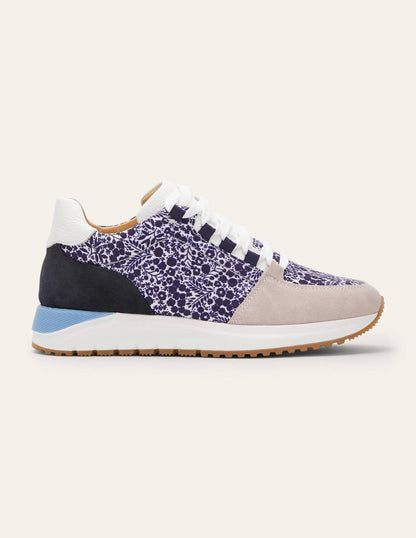 Klassische Turnschuhe-Navy/Naturweiß, Gemustert-2