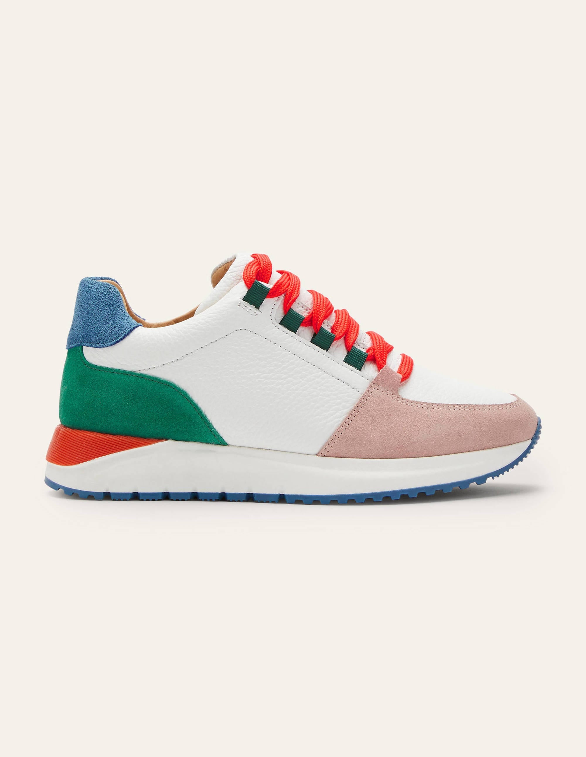 Klassische Turnschuhe-Weiß/Kirschrot/Blau - Image 2