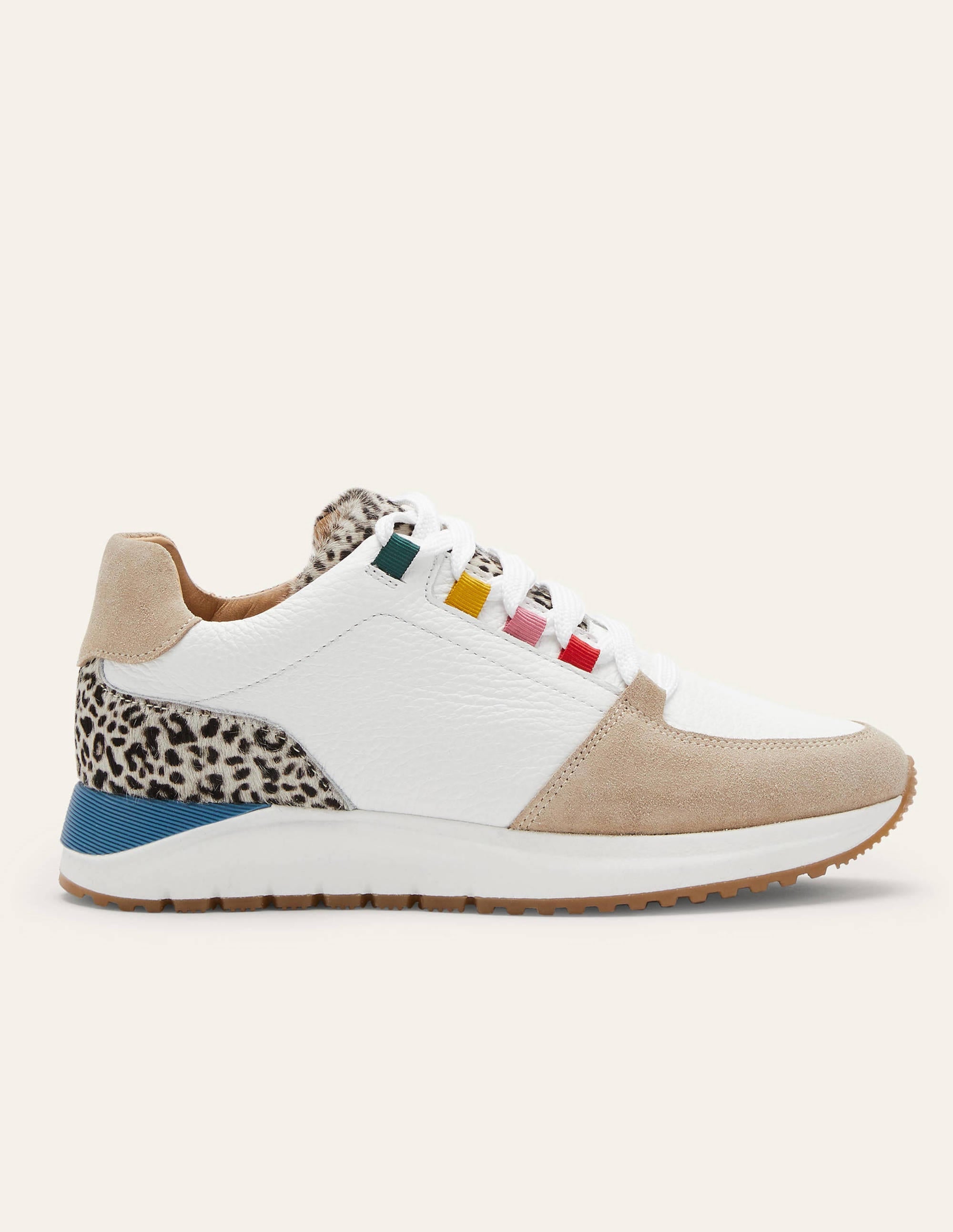 Klassische Turnschuhe-Weiß/Blau, Leopardenmuster - Image 2